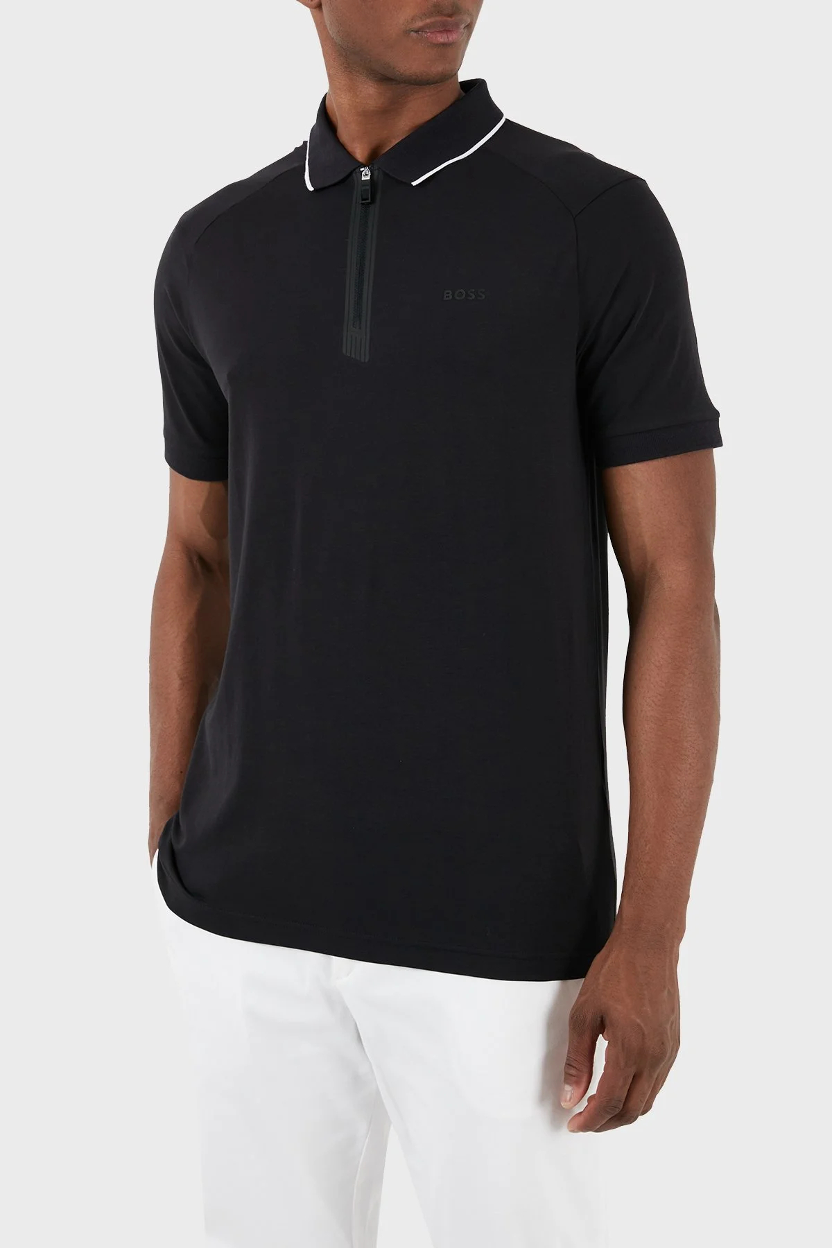 Boss Streç Pamuklu Slim Fit Erkek Polo Yaka T Shirt 50505800 001 SİYAH - 1