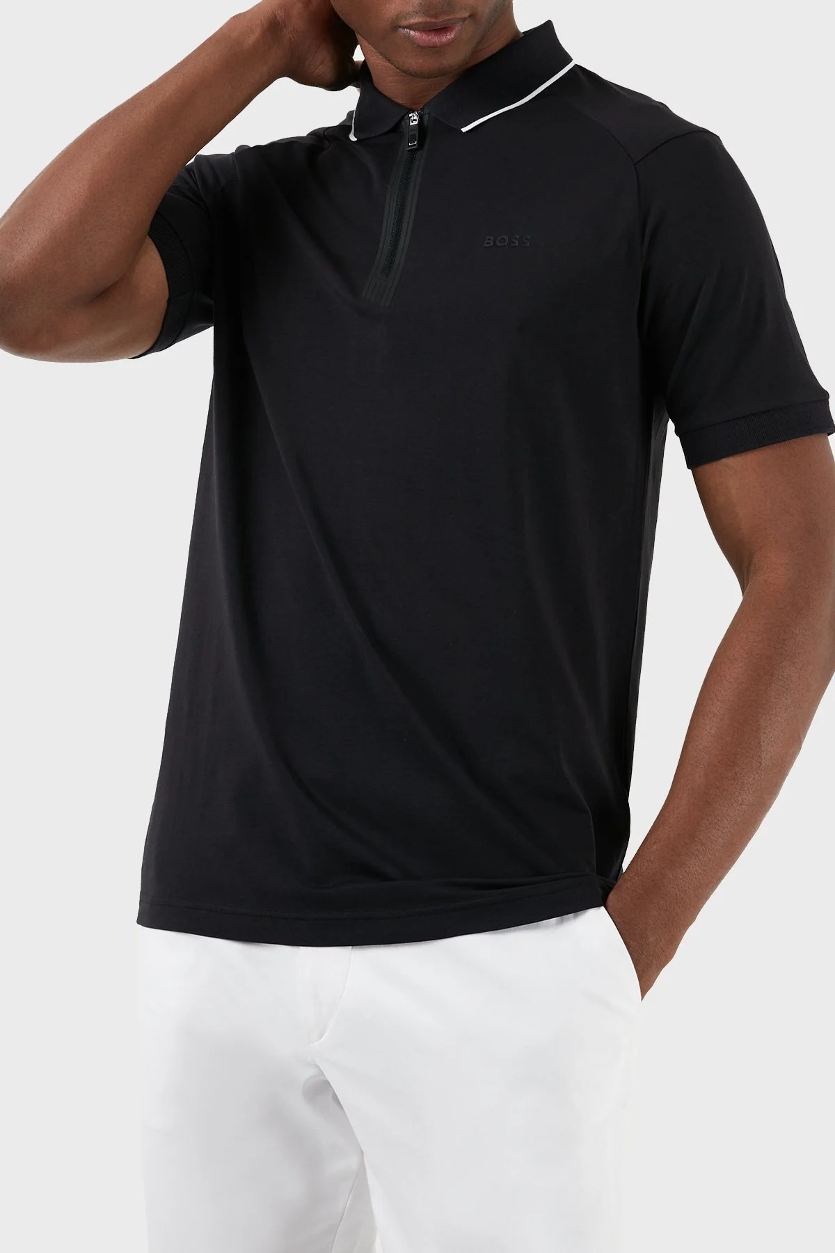 Boss Streç Pamuklu Slim Fit Erkek Polo Yaka T Shirt 50505800 001 SİYAH - 2
