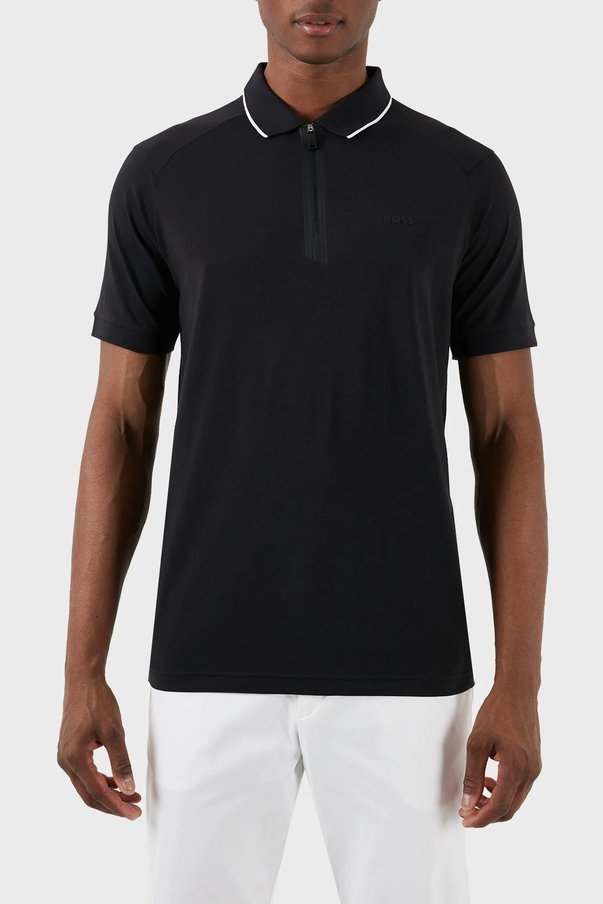 Boss Streç Pamuklu Slim Fit Erkek Polo Yaka T Shirt 50505800 001 SİYAH - 4