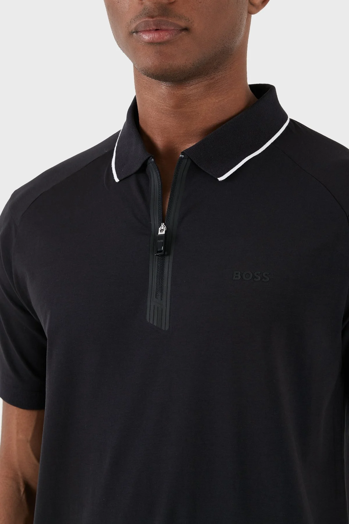 Boss Streç Pamuklu Slim Fit Erkek Polo Yaka T Shirt 50505800 001 SİYAH - 6