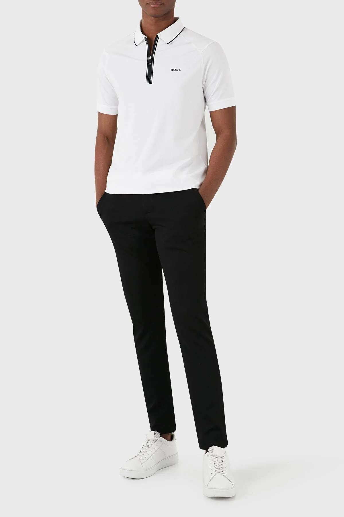 Boss Streç Pamuklu Slim Fit Erkek Polo Yaka T Shirt 50505800 100 BEYAZ - 10