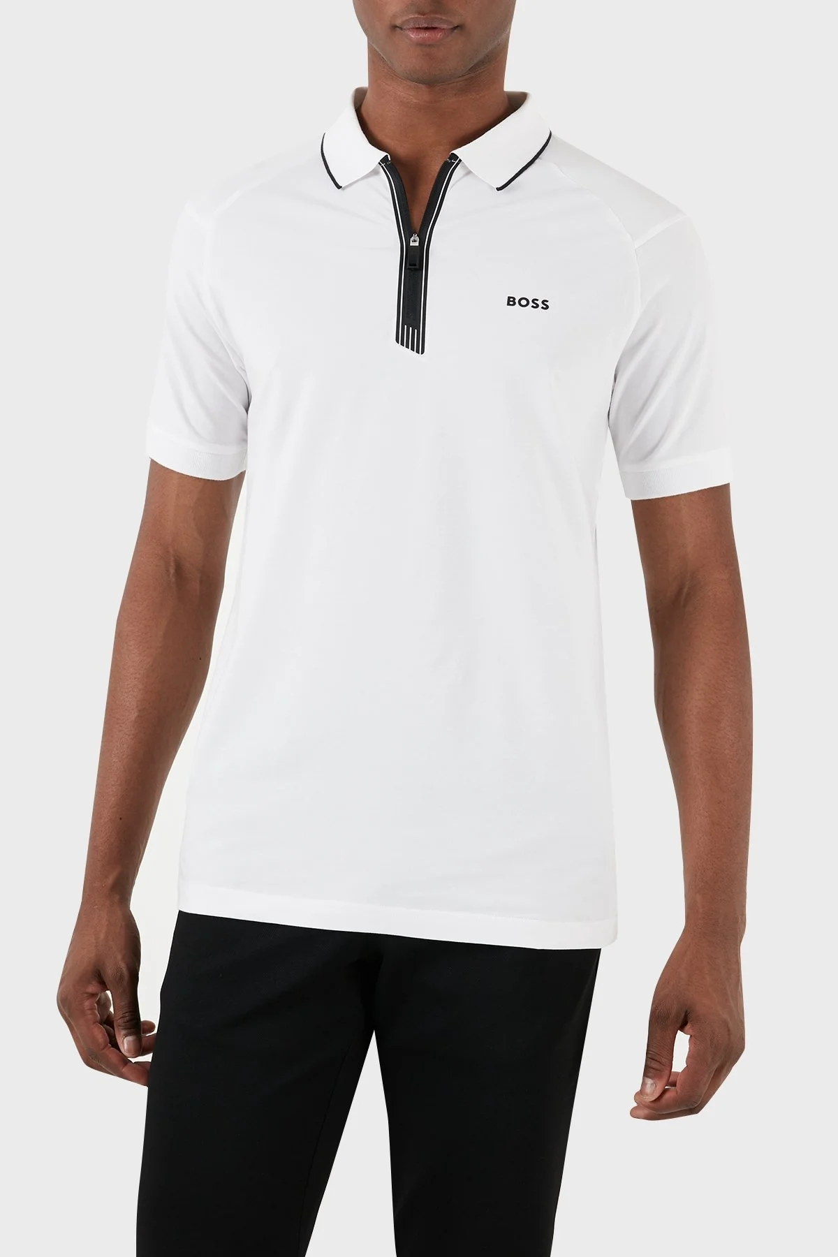 Boss Streç Pamuklu Slim Fit Erkek Polo Yaka T Shirt 50505800 100 BEYAZ - 11