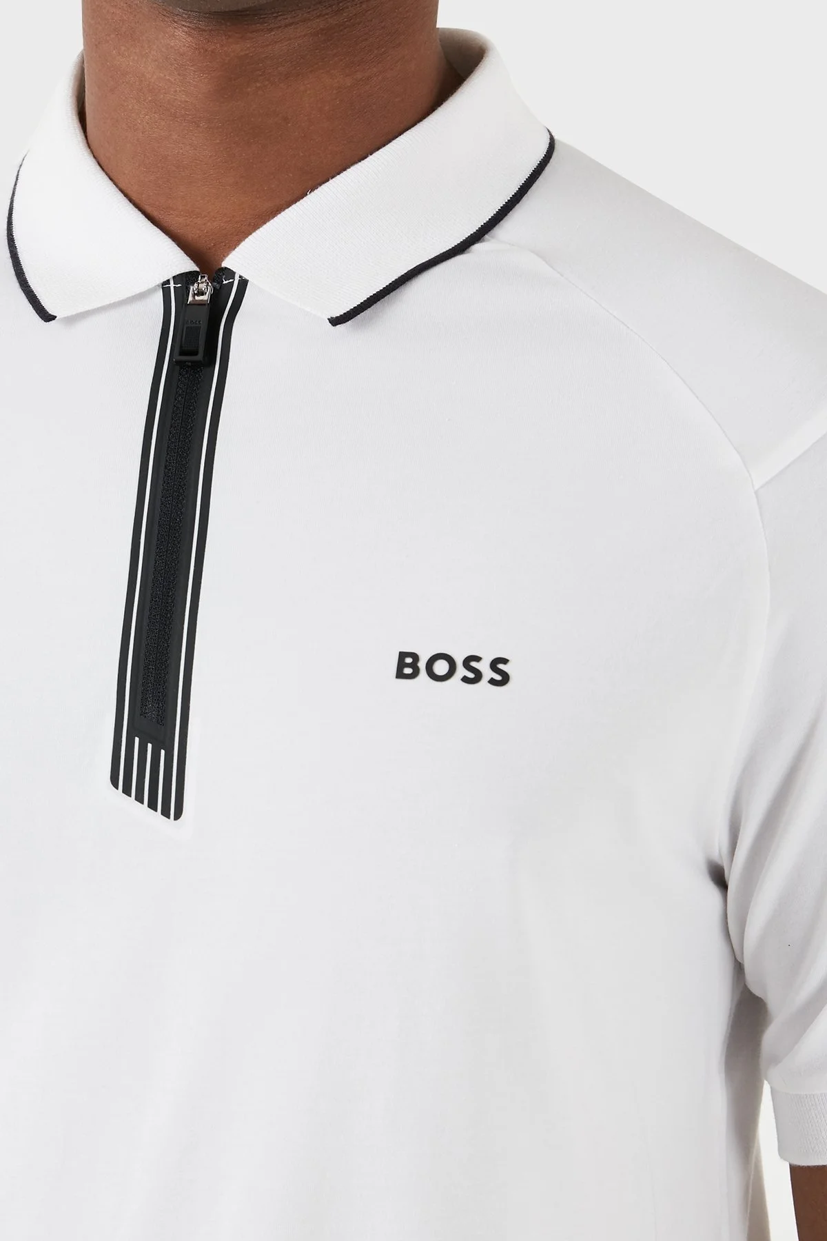 Boss Streç Pamuklu Slim Fit Erkek Polo Yaka T Shirt 50505800 100 BEYAZ - 12