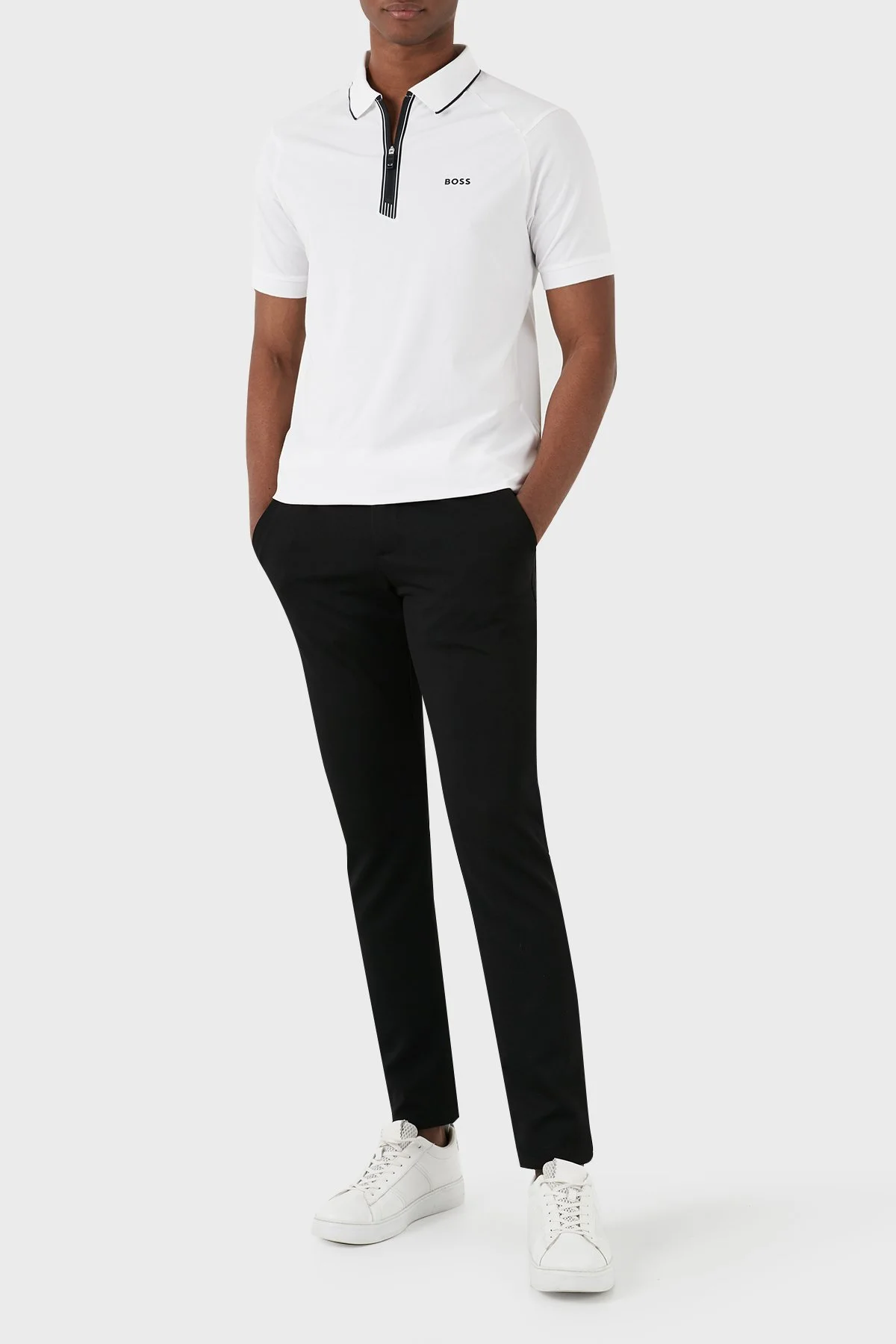 Boss Streç Pamuklu Slim Fit Erkek Polo Yaka T Shirt 50505800 100 BEYAZ - 4