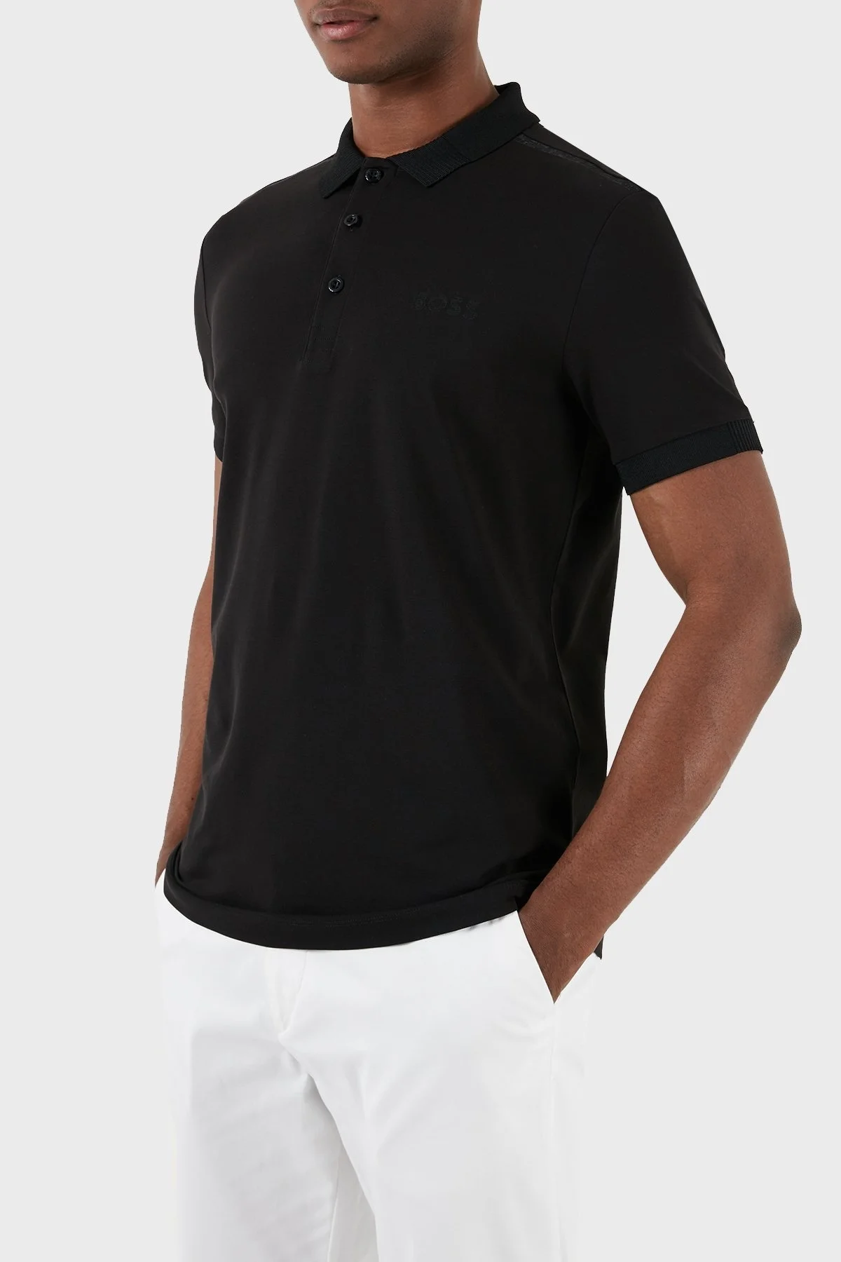 Boss Streç Pamuklu Slim Fit Erkek Polo Yaka T Shirt 50505889 001 SİYAH - 7