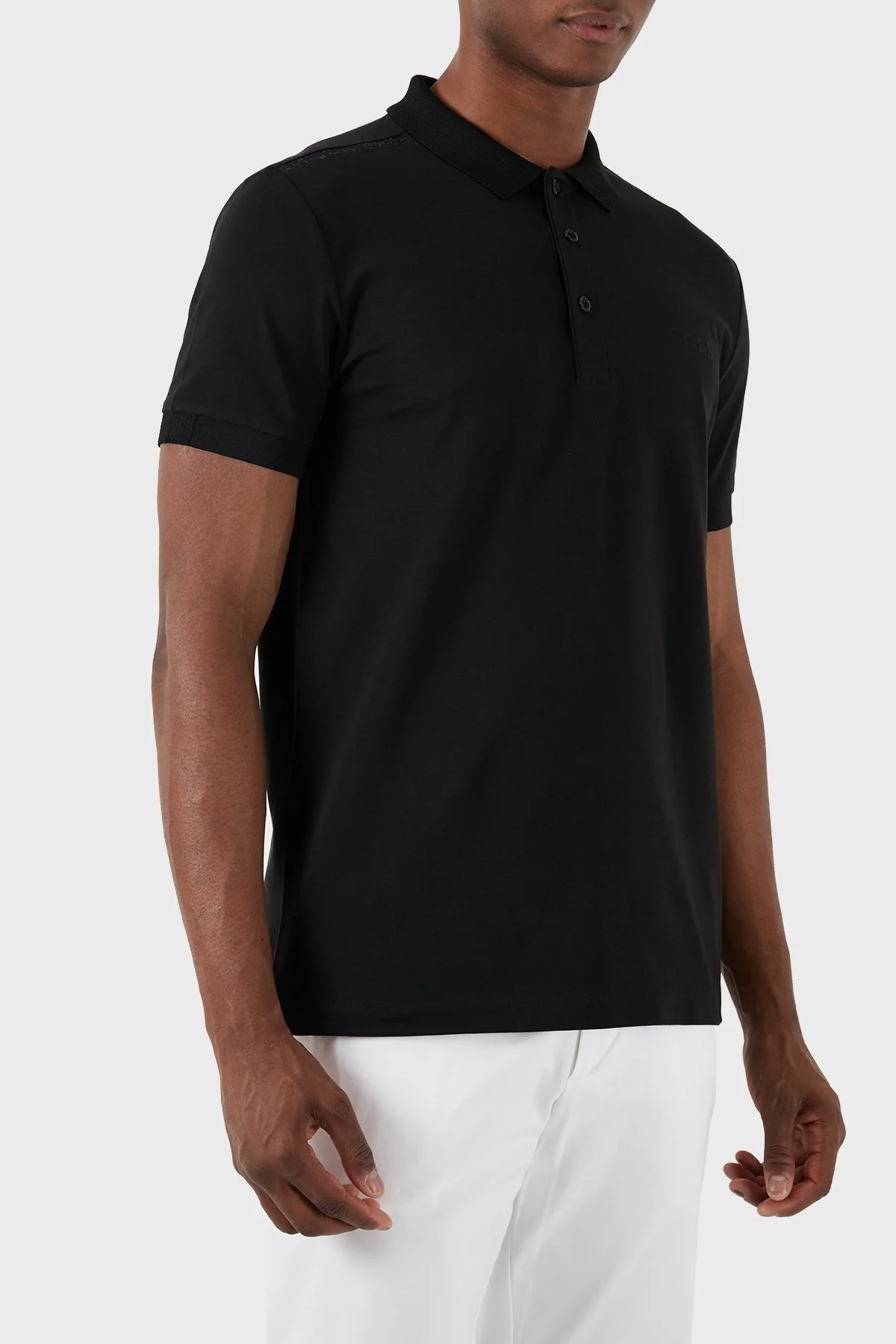 Boss Streç Pamuklu Slim Fit Erkek Polo Yaka T Shirt 50505889 001 SİYAH - 8