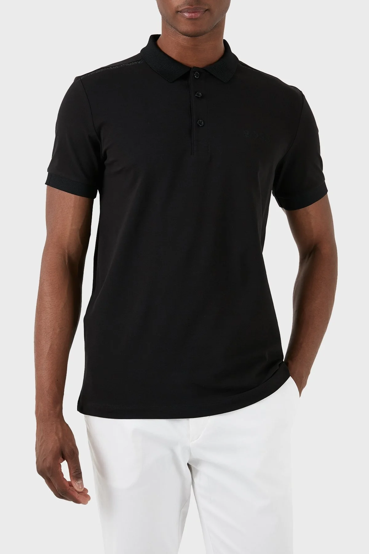 Boss Streç Pamuklu Slim Fit Erkek Polo Yaka T Shirt 50505889 001 SİYAH - 11