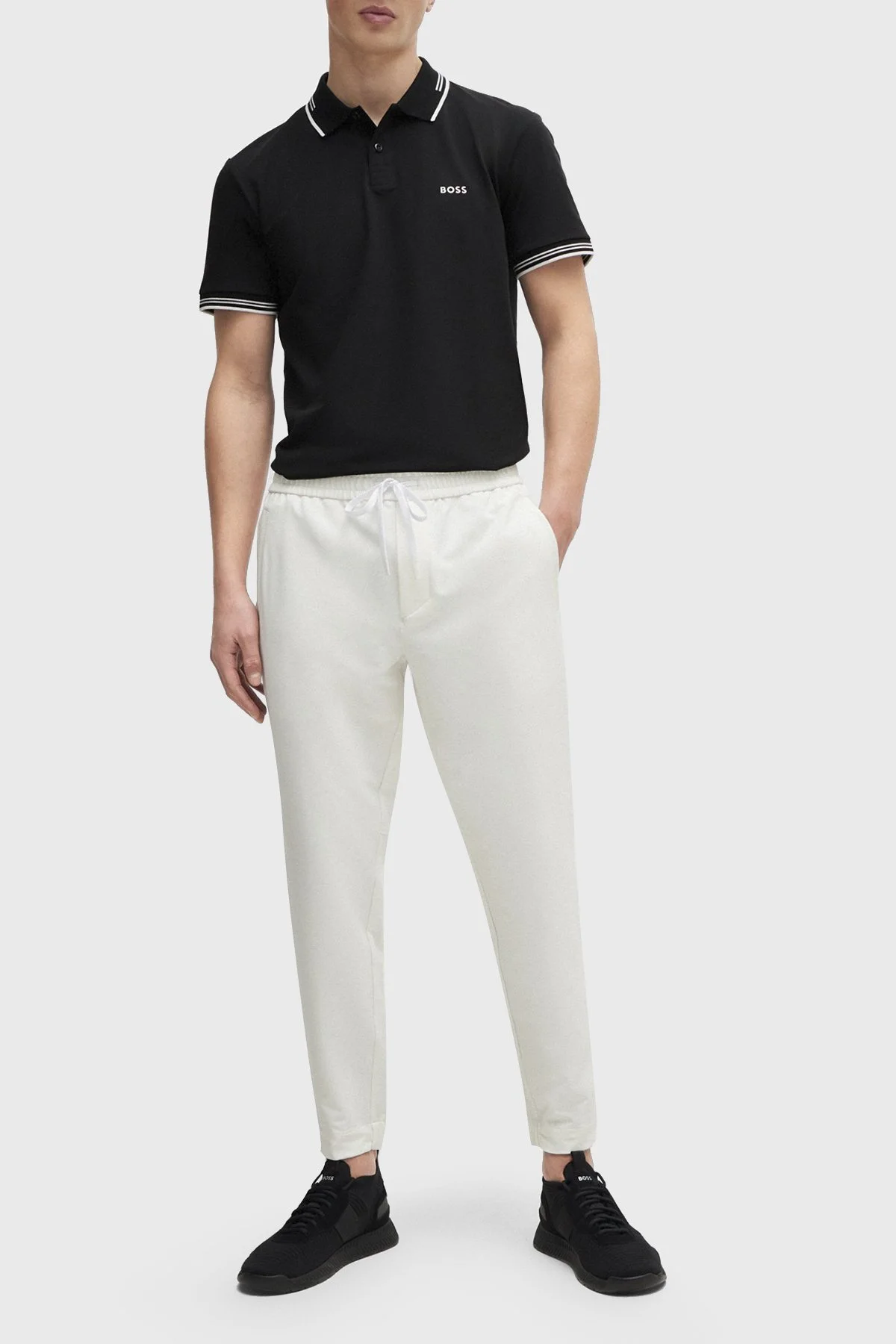 Boss Streç Pamuklu Slim Fit Erkek Polo Yaka T Shirt 50506193 001 SİYAH - 2
