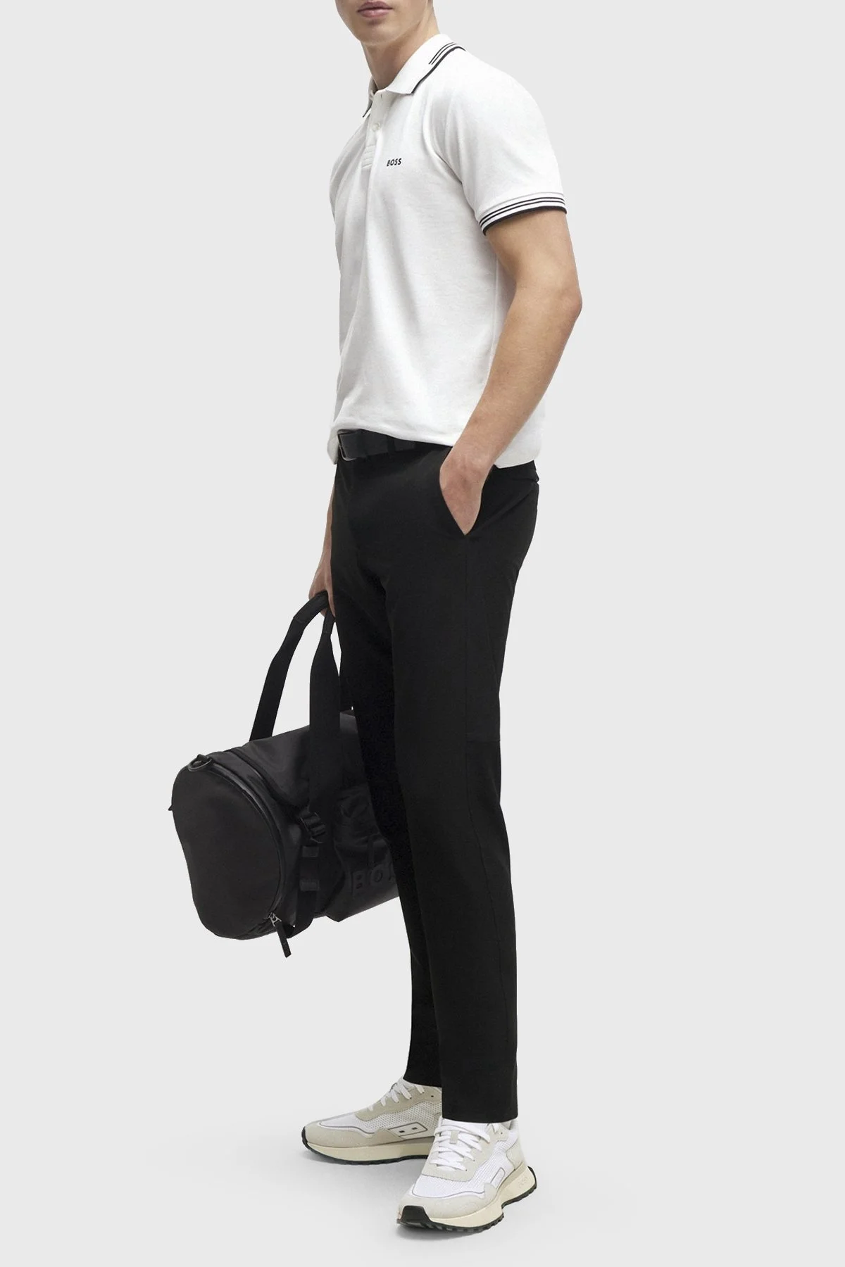 Boss Streç Pamuklu Slim Fit Erkek Polo Yaka T Shirt 50506193 100 BEYAZ - 2