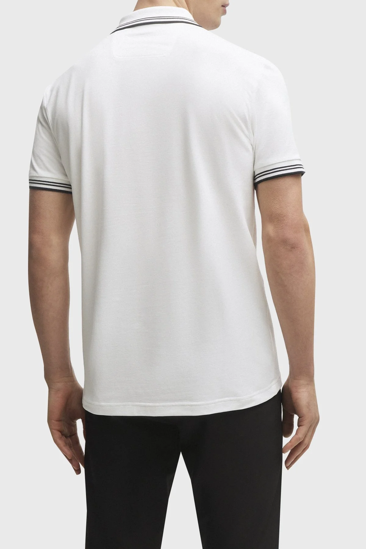 Boss Streç Pamuklu Slim Fit Erkek Polo Yaka T Shirt 50506193 100 BEYAZ - 4