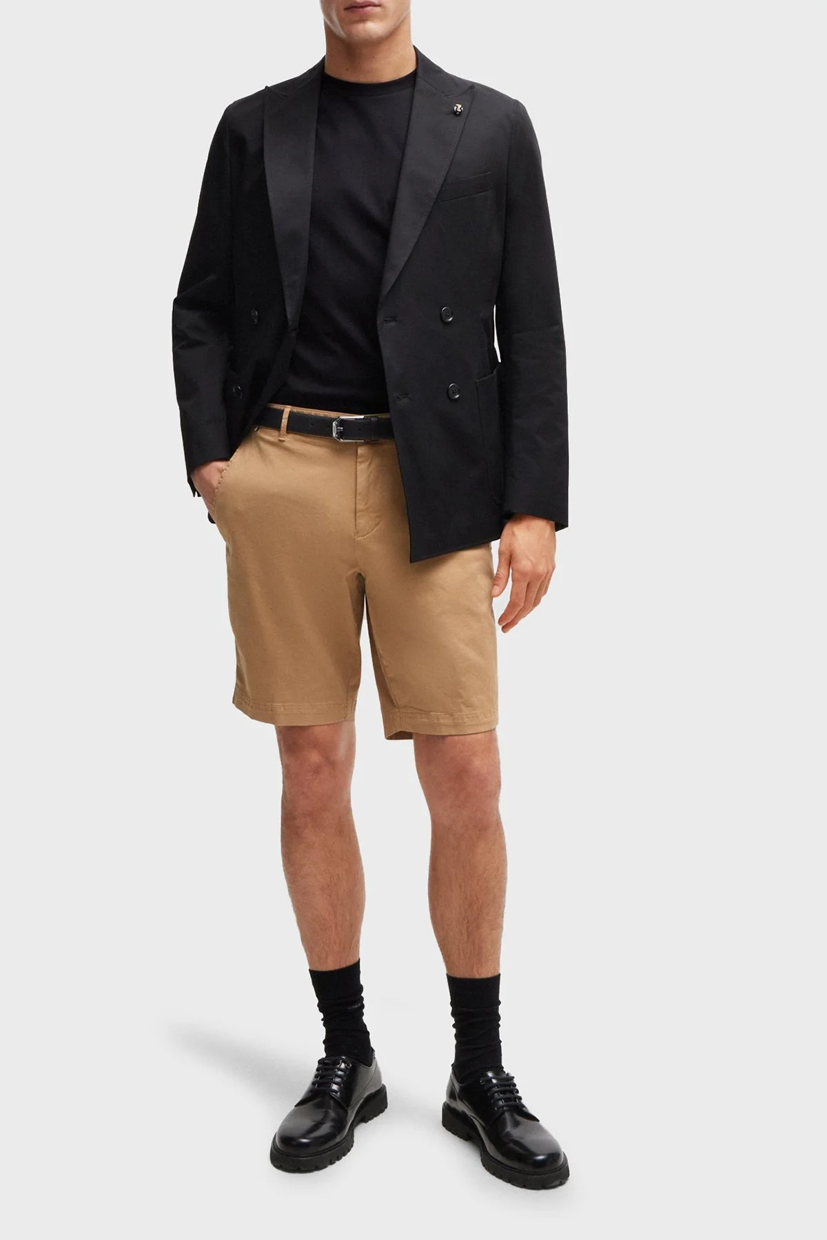 Boss Streç Pamuklu Slim Fit Gabardin Erkek Short 50512524 260 BEJ - 2