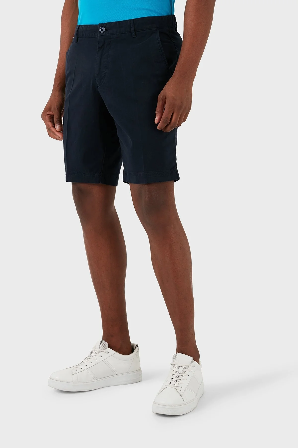 Boss Streç Pamuklu Slim Fit Gabardin Erkek Short 50512524 404 LACİVERT - 2