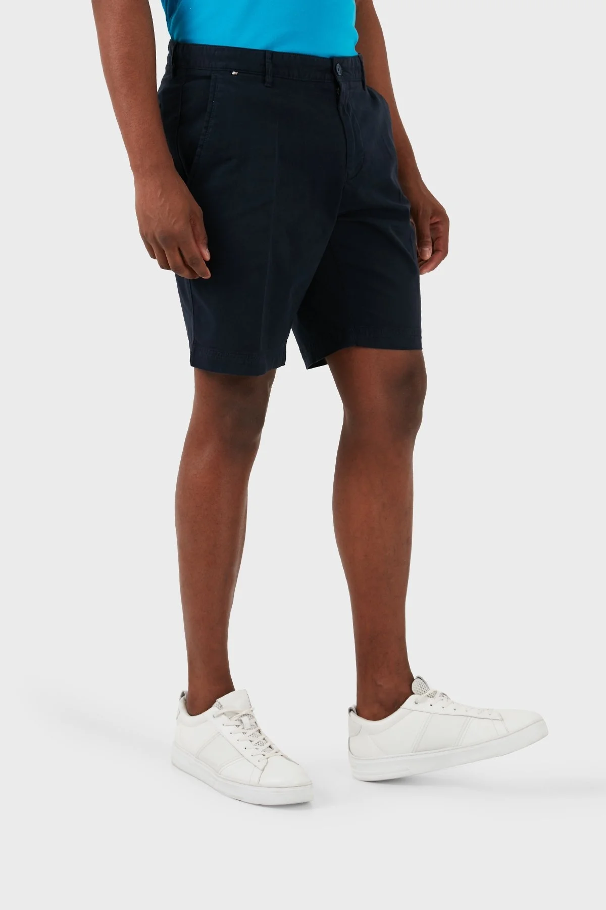 Boss Streç Pamuklu Slim Fit Gabardin Erkek Short 50512524 404 LACİVERT - 4