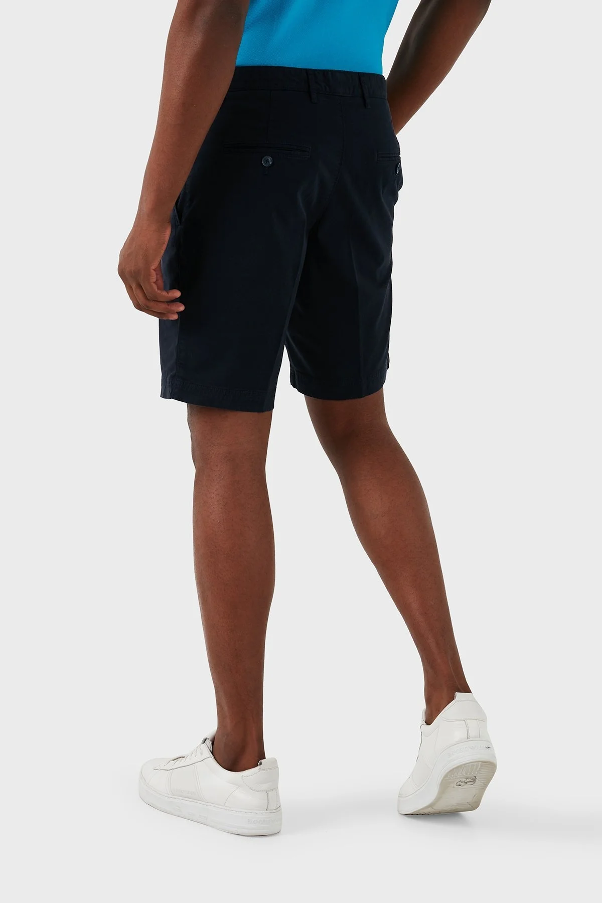 Boss Streç Pamuklu Slim Fit Gabardin Erkek Short 50512524 404 LACİVERT - 7