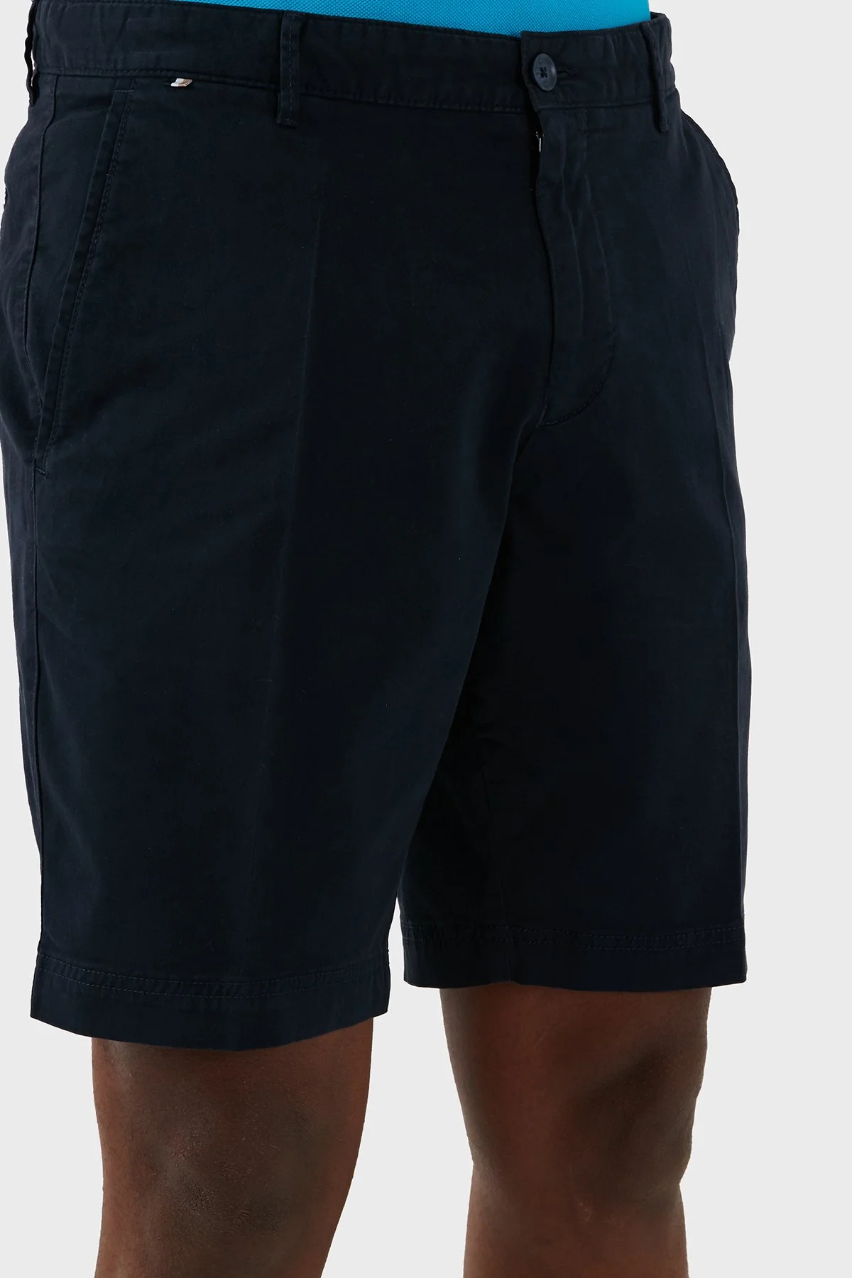 Boss Streç Pamuklu Slim Fit Gabardin Erkek Short 50512524 404 LACİVERT - 6