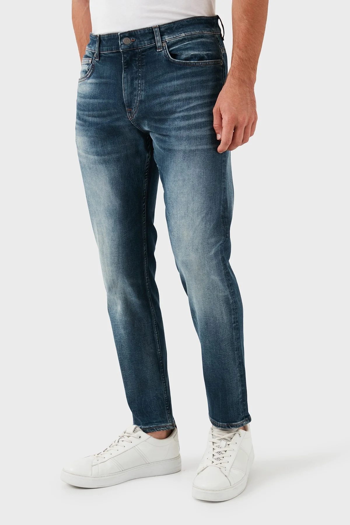 Boss Streç Pamuklu Slim Fit Jeans Erkek Kot Pantolon 50521313 417 LACİVERT - 1