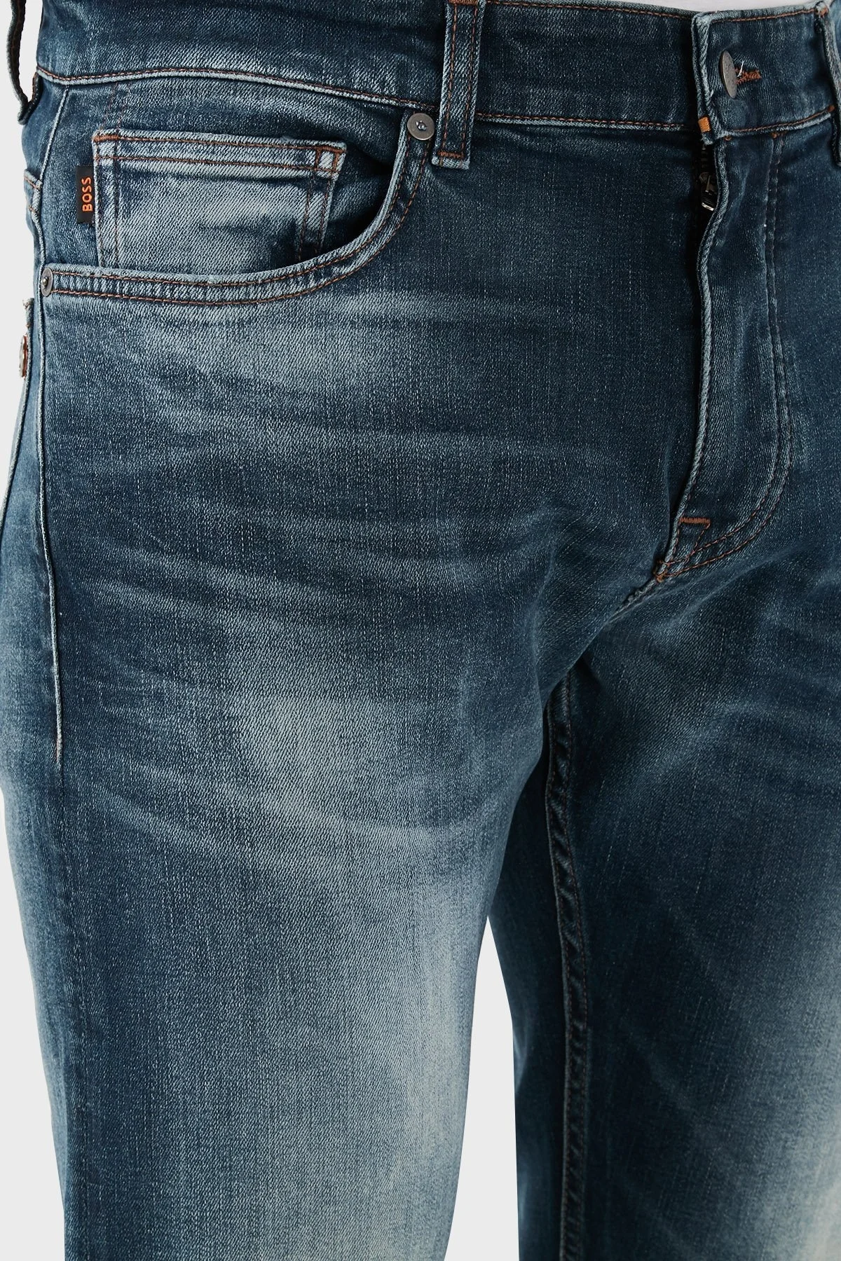 Boss Streç Pamuklu Slim Fit Jeans Erkek Kot Pantolon 50521313 417 LACİVERT - 5