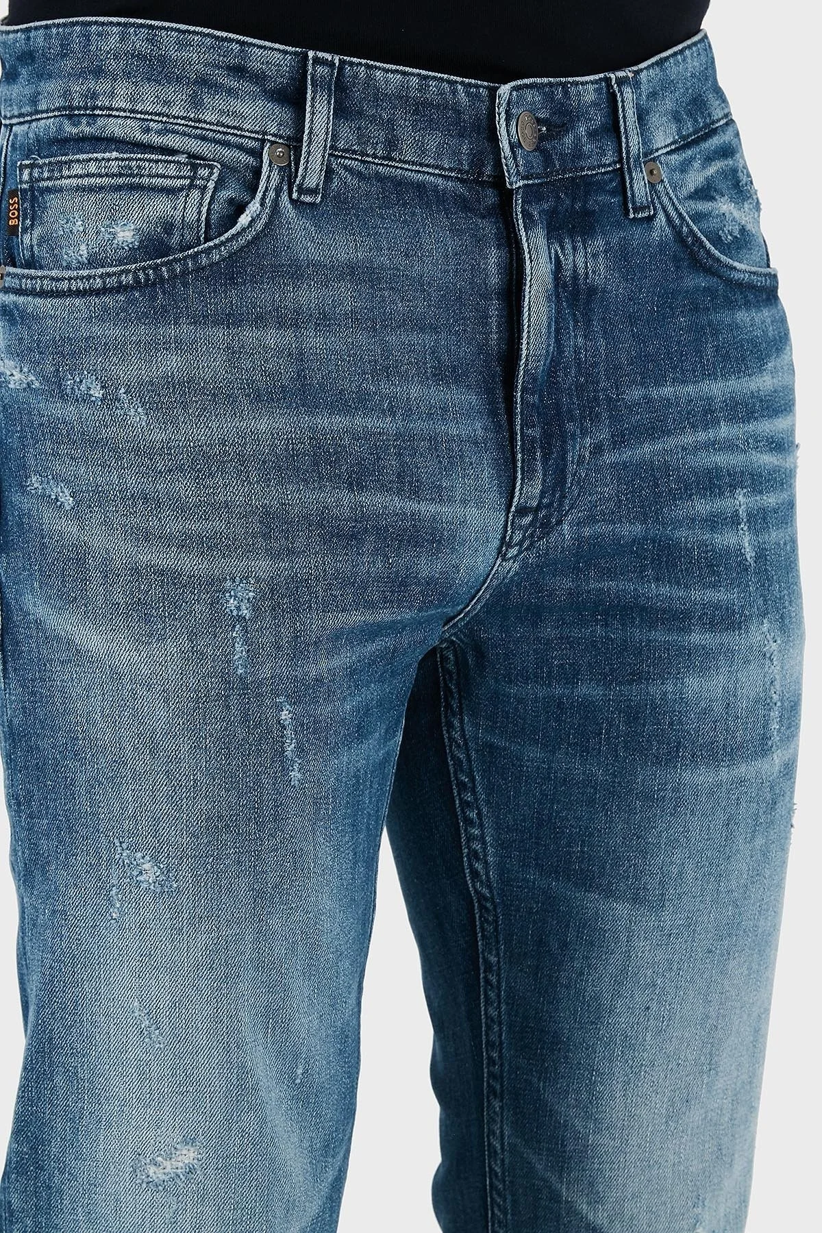 Boss Streç Pamuklu Slim Fit Normal Bel Daralan Paça Jeans Erkek Kot Pantolon 50544640 437 ANTRASİT - 7