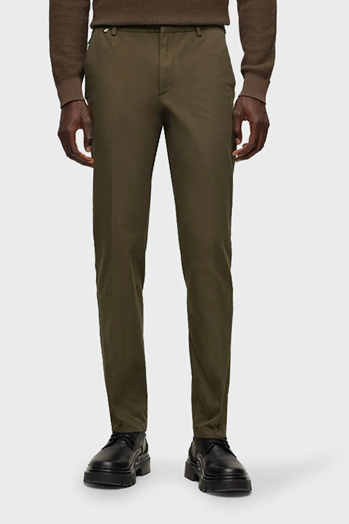 Boss Streç Pamuklu Slim Fit Normal Bel Düz Paça Erkek Pantolon 50487754 361 HAKİ - 7