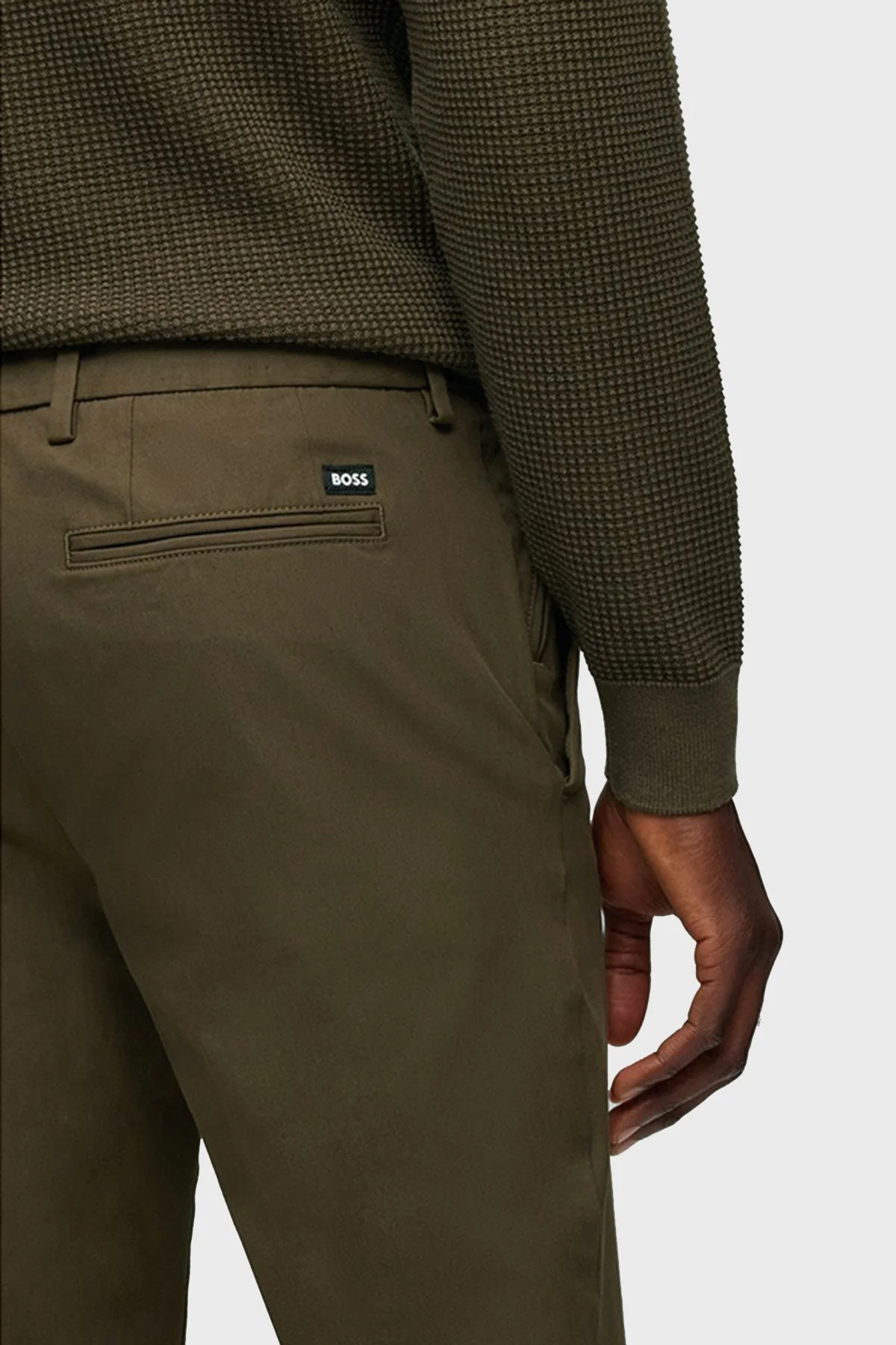 Boss Streç Pamuklu Slim Fit Normal Bel Düz Paça Erkek Pantolon 50487754 361 HAKİ - 12