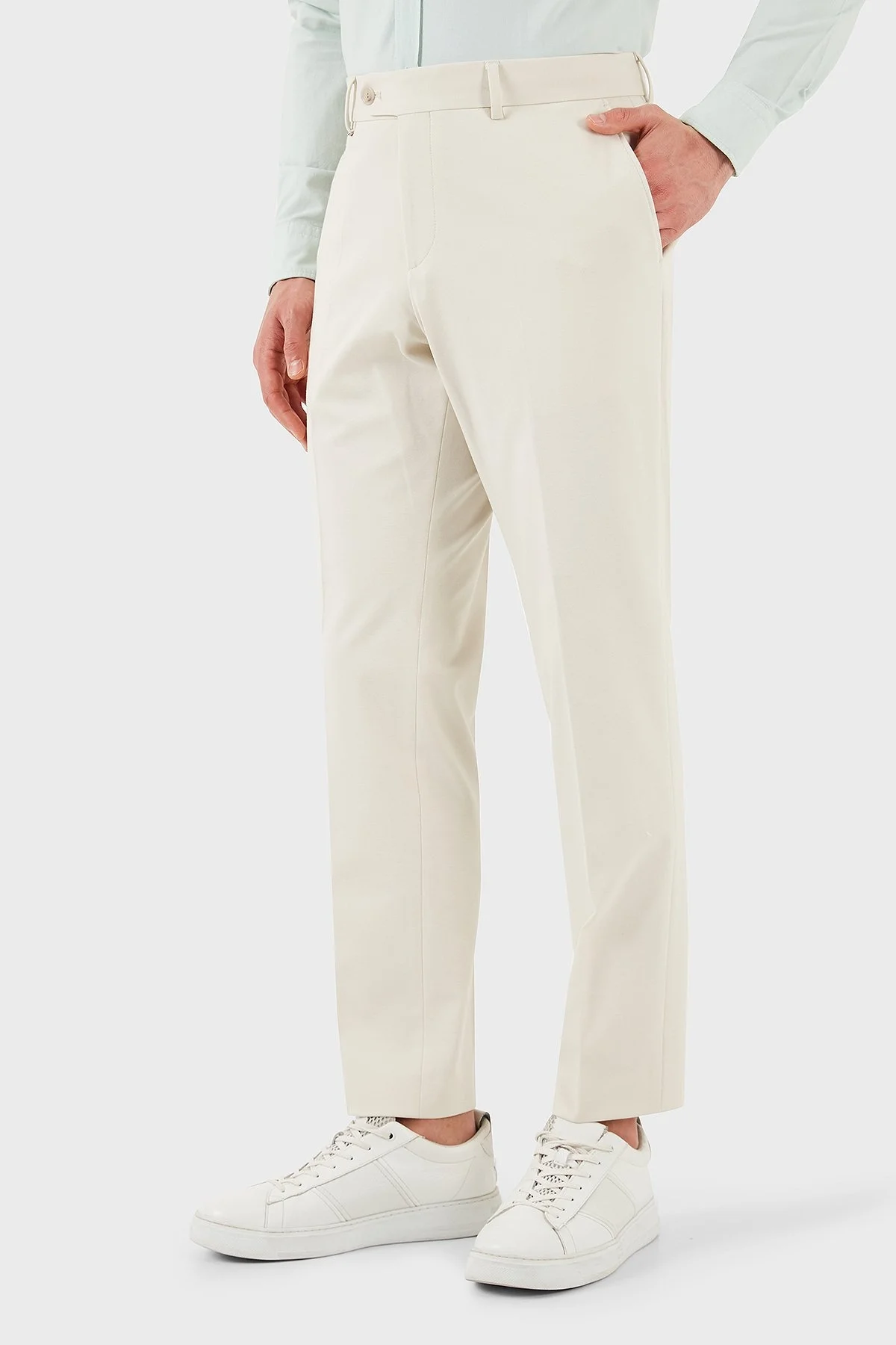 Boss Streç Pamuklu Slim Fit Normal Bel Düz Paça Erkek Pantolon 50537262 131 EKRU - 1