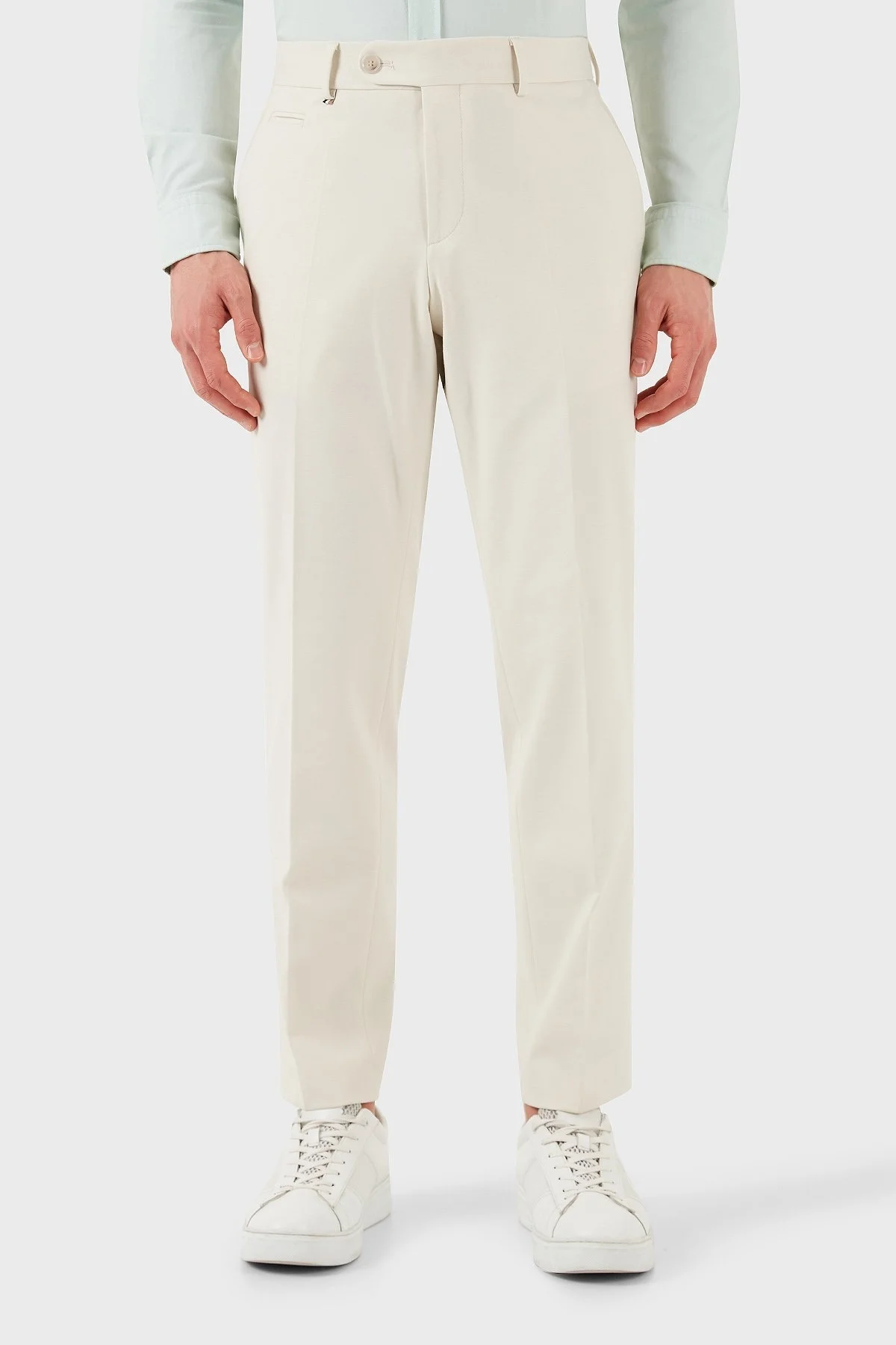 Boss Streç Pamuklu Slim Fit Normal Bel Düz Paça Erkek Pantolon 50537262 131 EKRU - 5