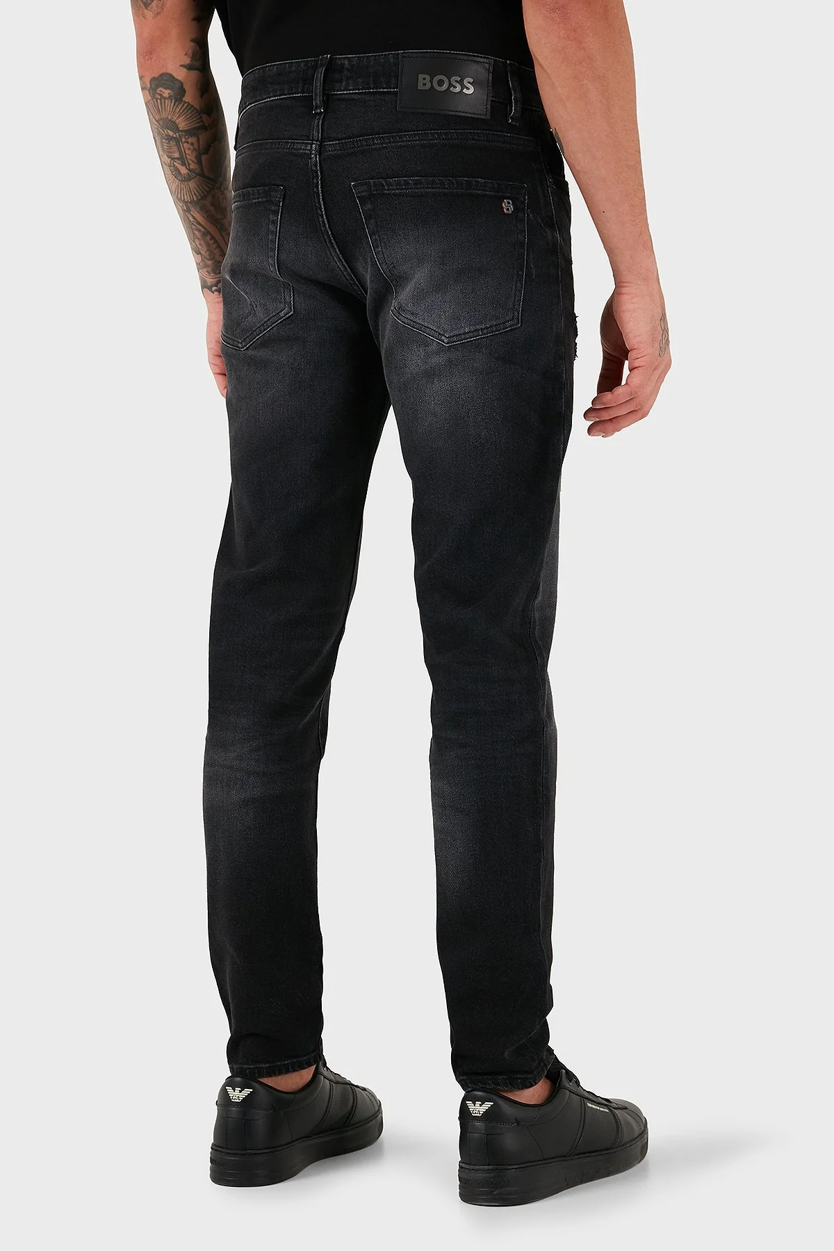 Boss Streç Pamuklu Tapered Fit Normal Bel Düz Paça Jeans Erkek Kot Pantolon 50549506 002 SİYAH - 3
