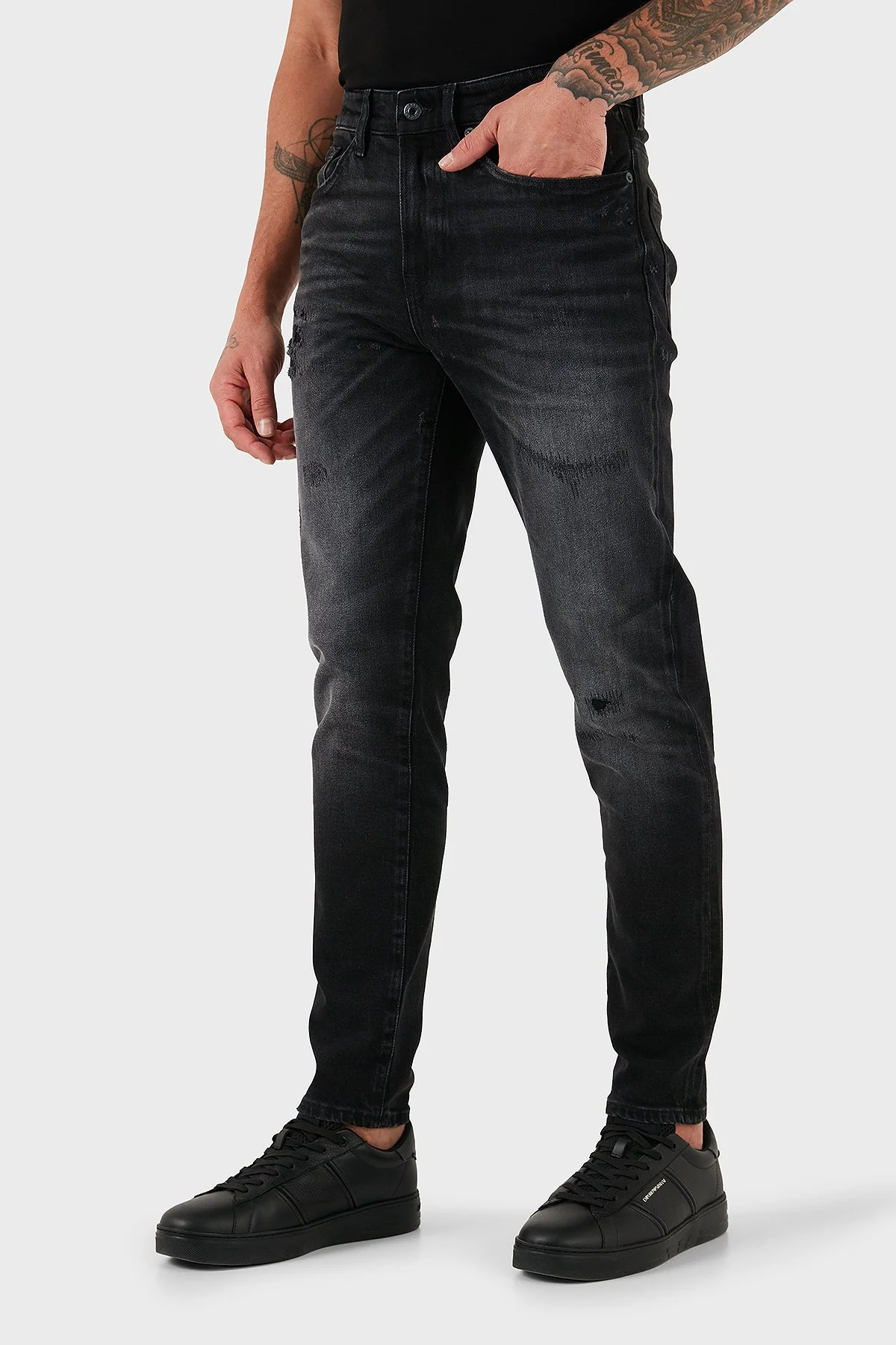 Boss Streç Pamuklu Tapered Fit Normal Bel Düz Paça Jeans Erkek Kot Pantolon 50549506 002 SİYAH - 4