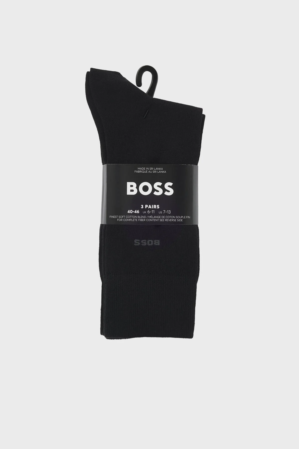 Boss Streç Pamuku Logolu Uzun 3 Pack Erkek Çorap 50469839 001 SİYAH - 3