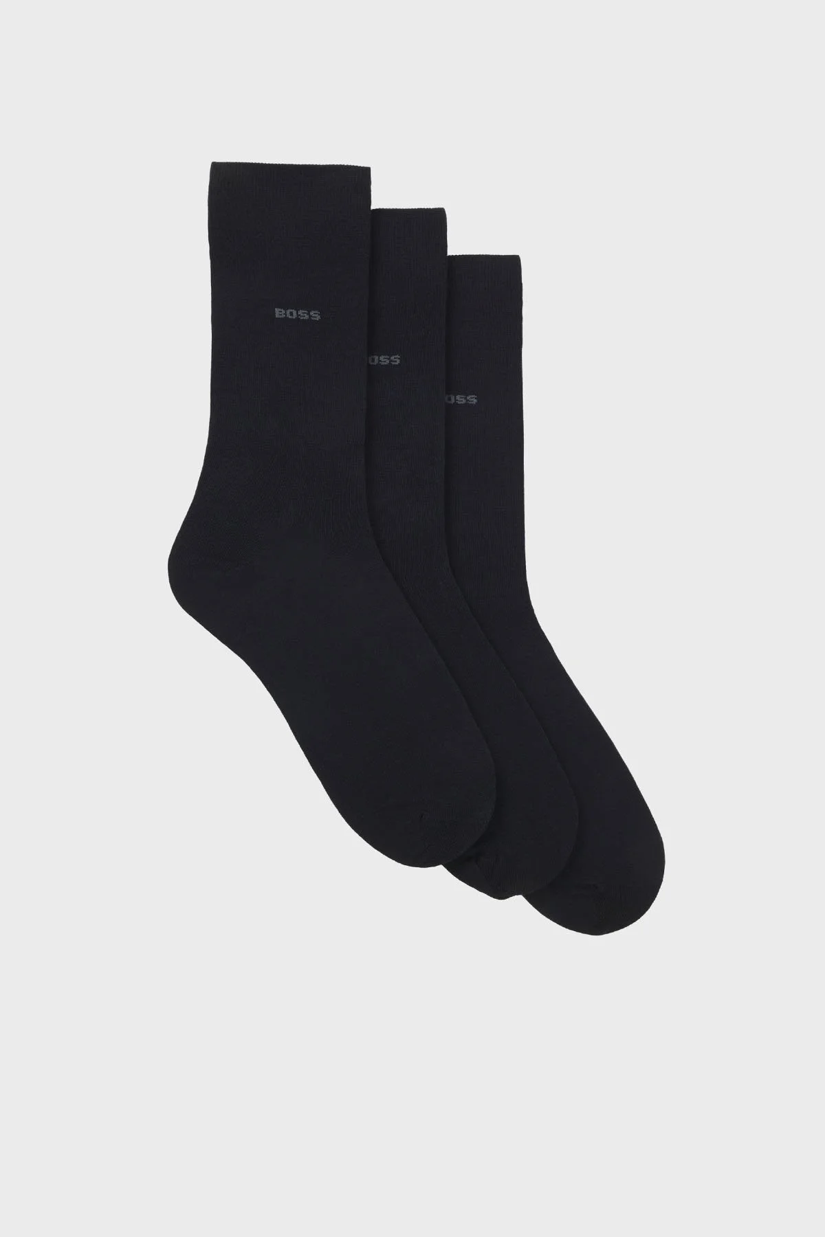 Boss Streç Pamuku Logolu Uzun 3 Pack Erkek Çorap 50469839 401 LACİVERT - 1