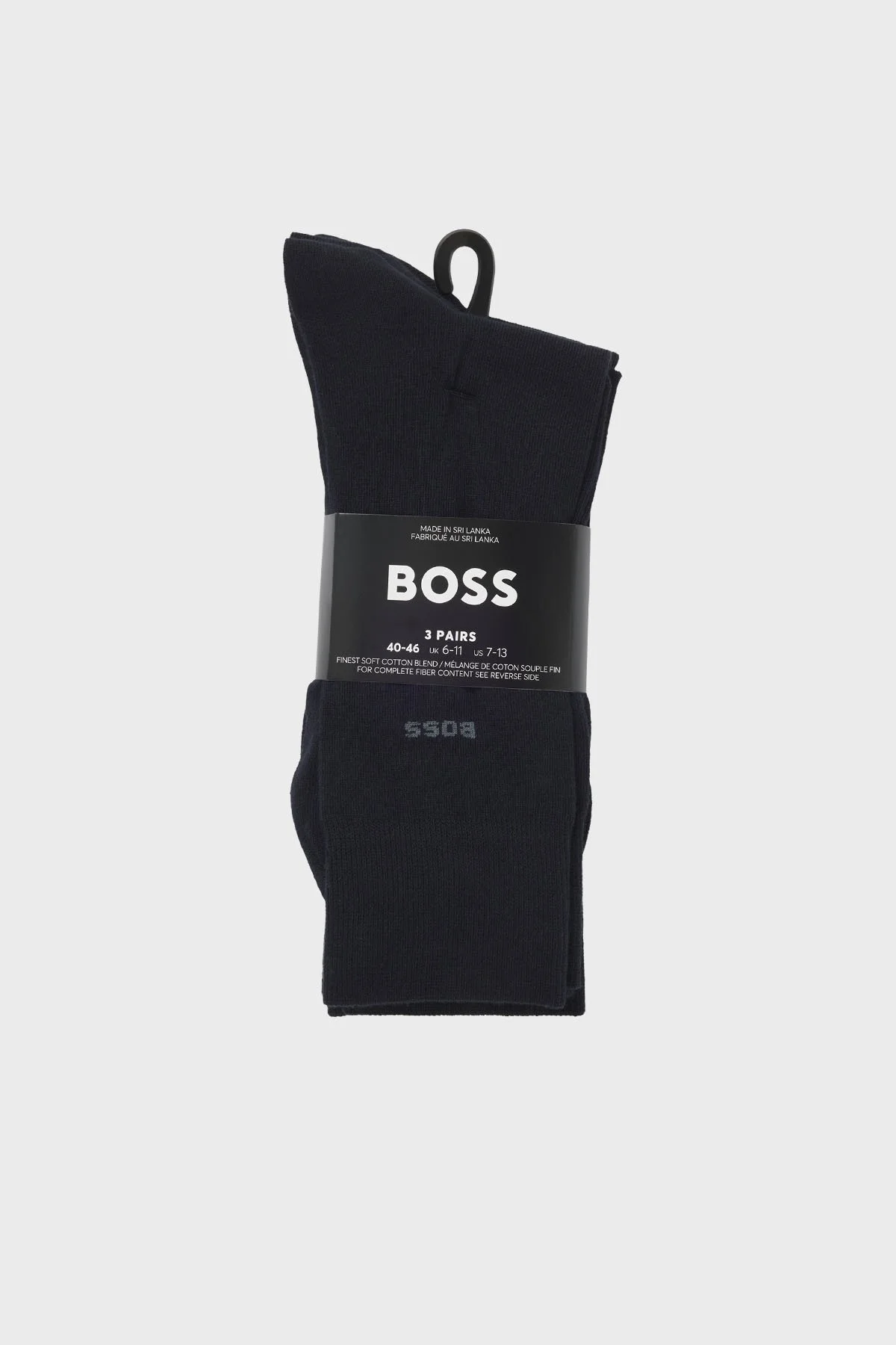 Boss Streç Pamuku Logolu Uzun 3 Pack Erkek Çorap 50469839 401 LACİVERT - 3