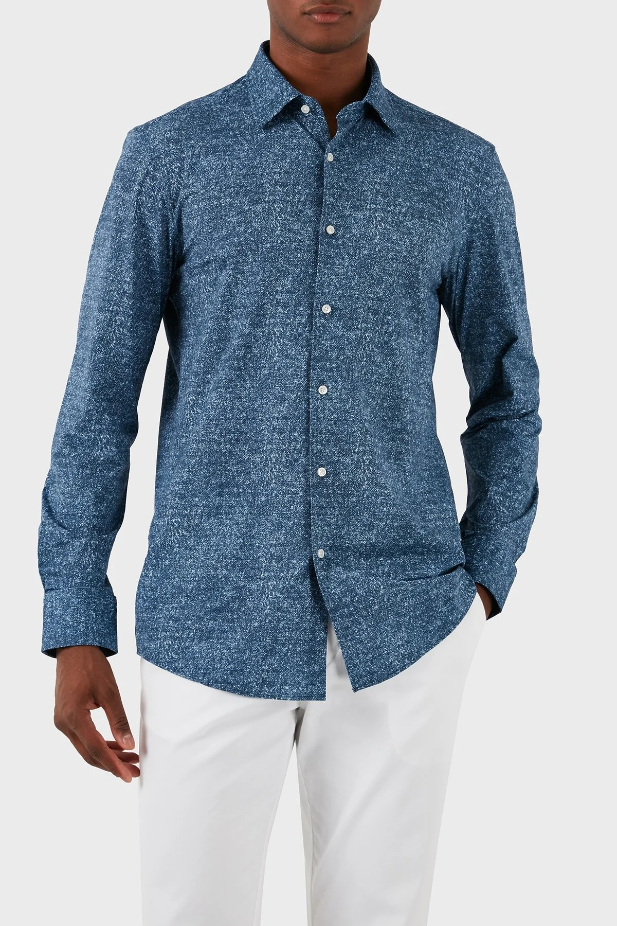 Boss Streç Regular Fit Erkek Gömlek 50513462 460 LACİVERT - 7