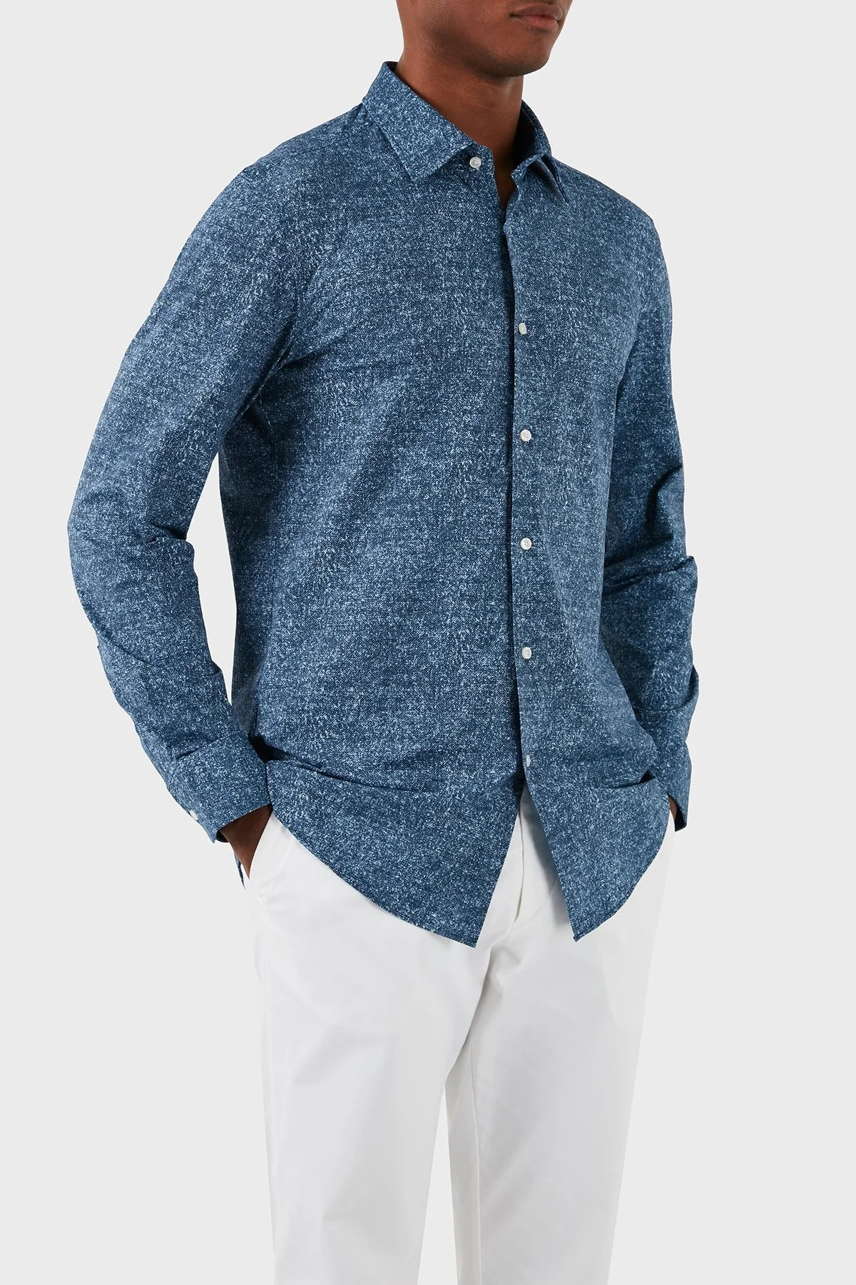 Boss Streç Regular Fit Erkek Gömlek 50513462 460 LACİVERT - 8