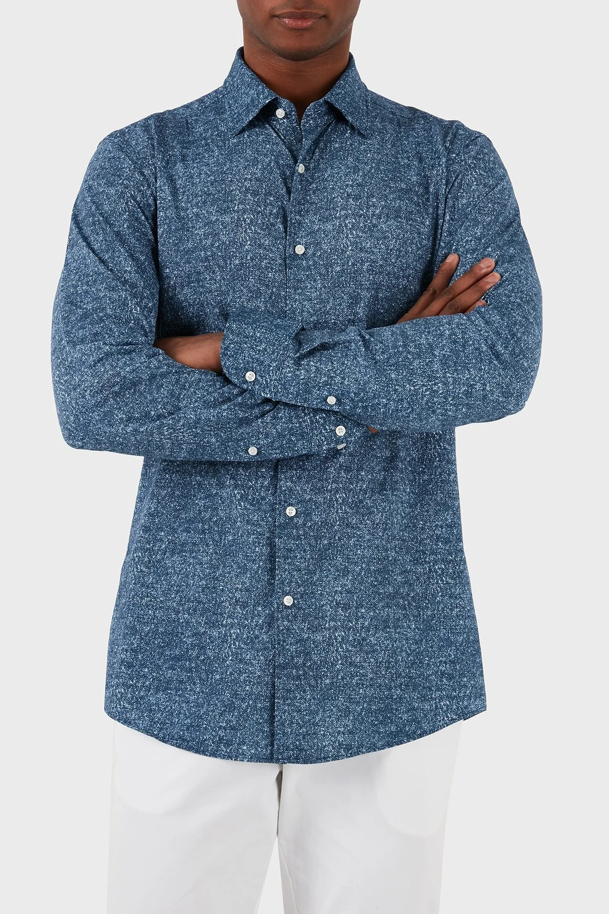 Boss Streç Regular Fit Erkek Gömlek 50513462 460 LACİVERT - 10