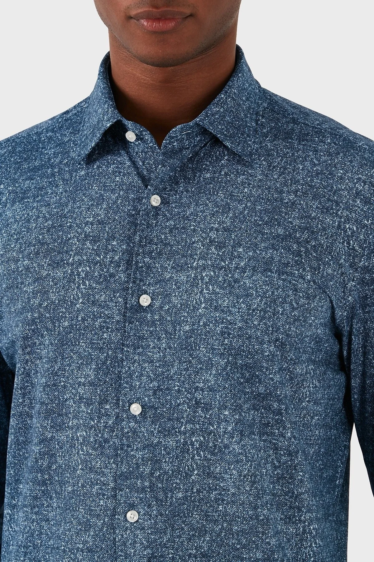 Boss Streç Regular Fit Erkek Gömlek 50513462 460 LACİVERT - 12