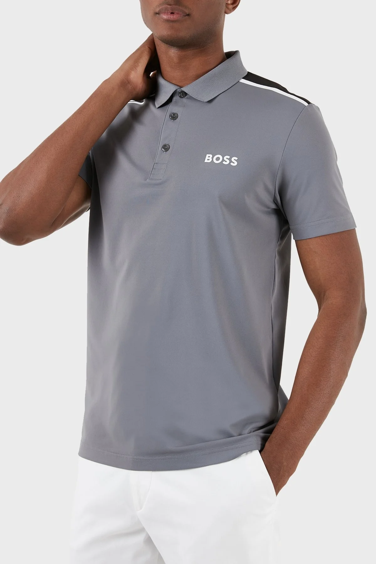 Boss Streç Regular Fit Erkek Polo Yaka T Shirt 50506150 036 GRİ - 8