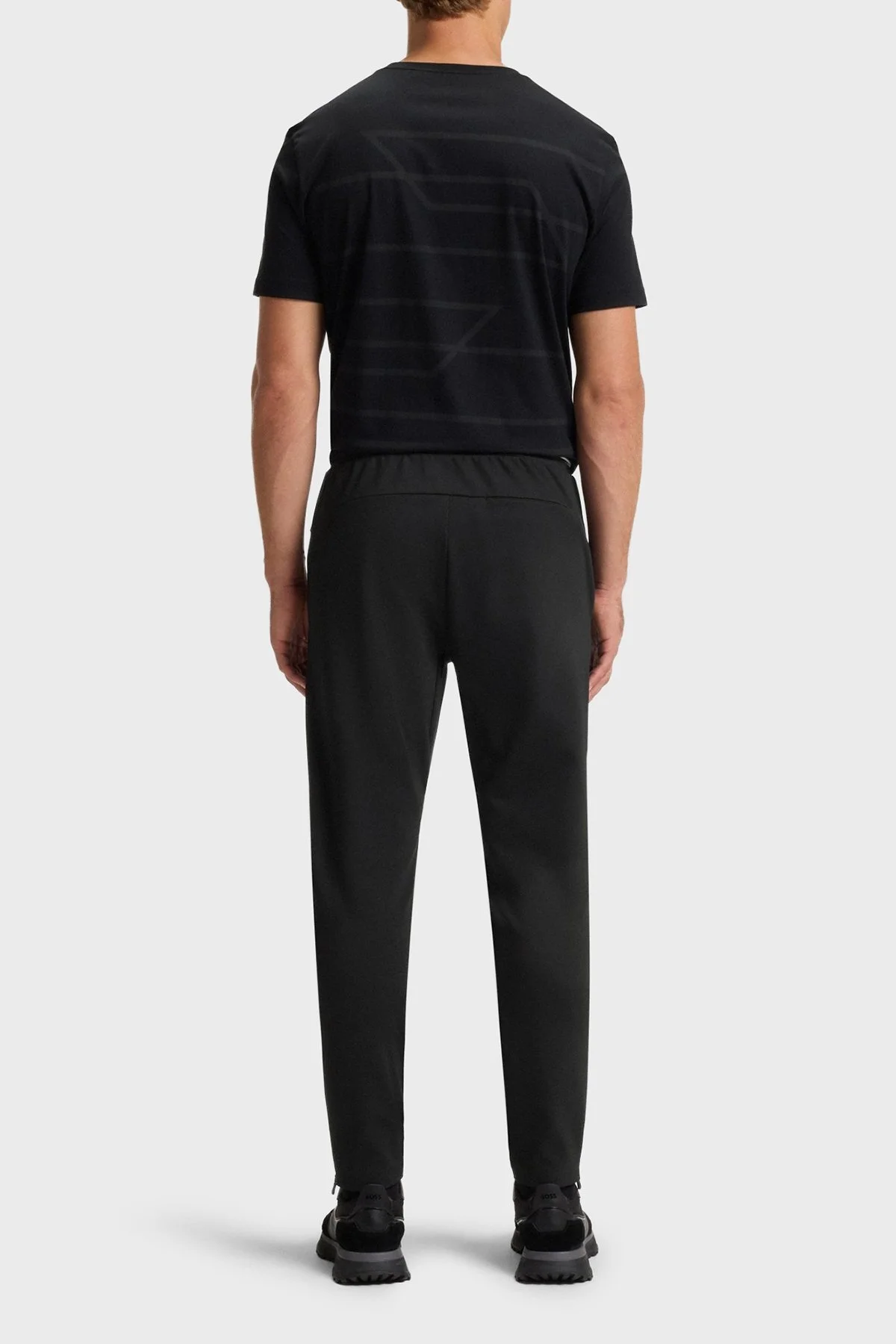 Boss Streç Regular Fit Normal Bel Fermuarlı Düz Paça Jogger Erkek Pantolon 50542940 001 SİYAH - 3