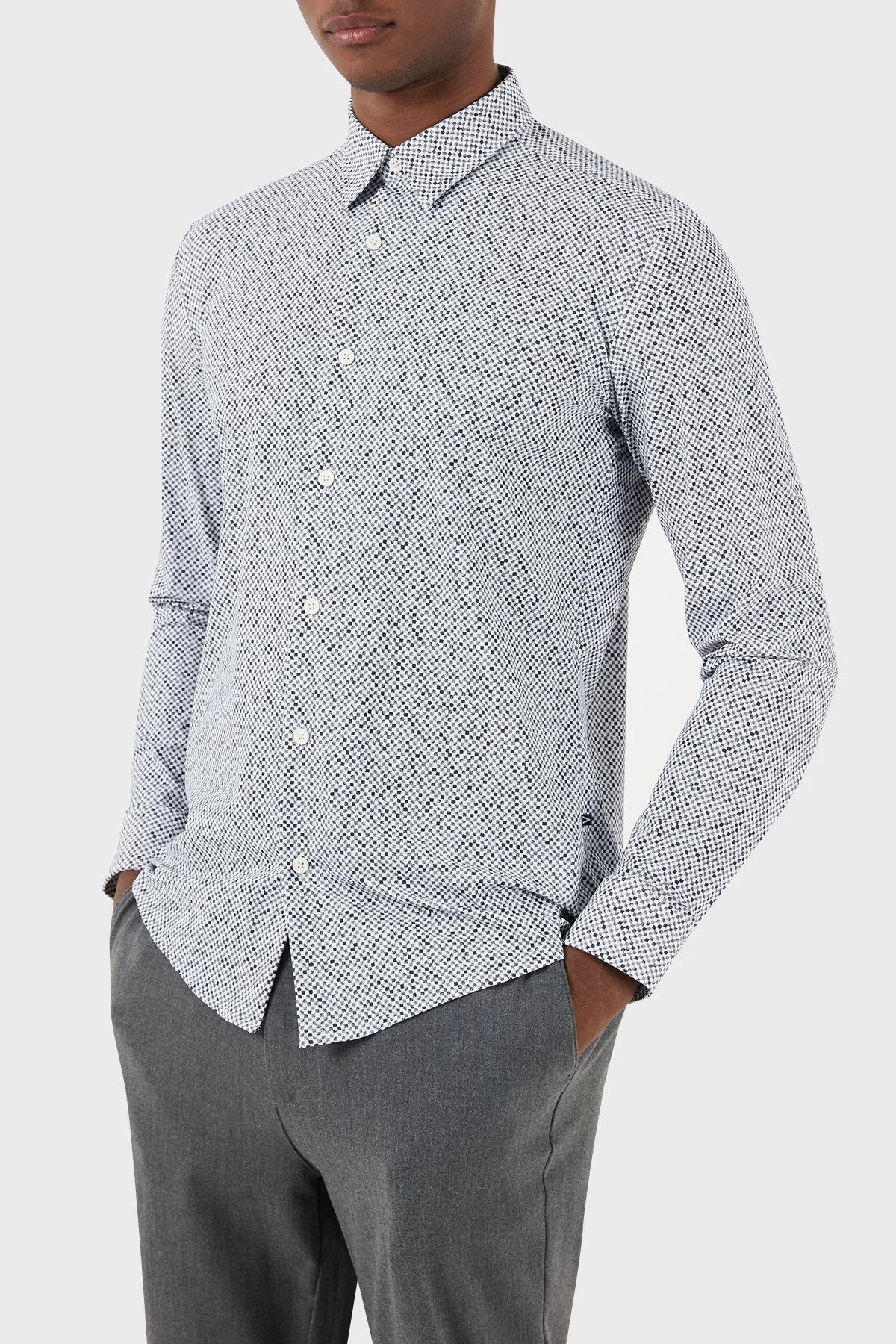 Boss Streç Slim Fit Erkek Gömlek 50508802 033 GRİ - 1