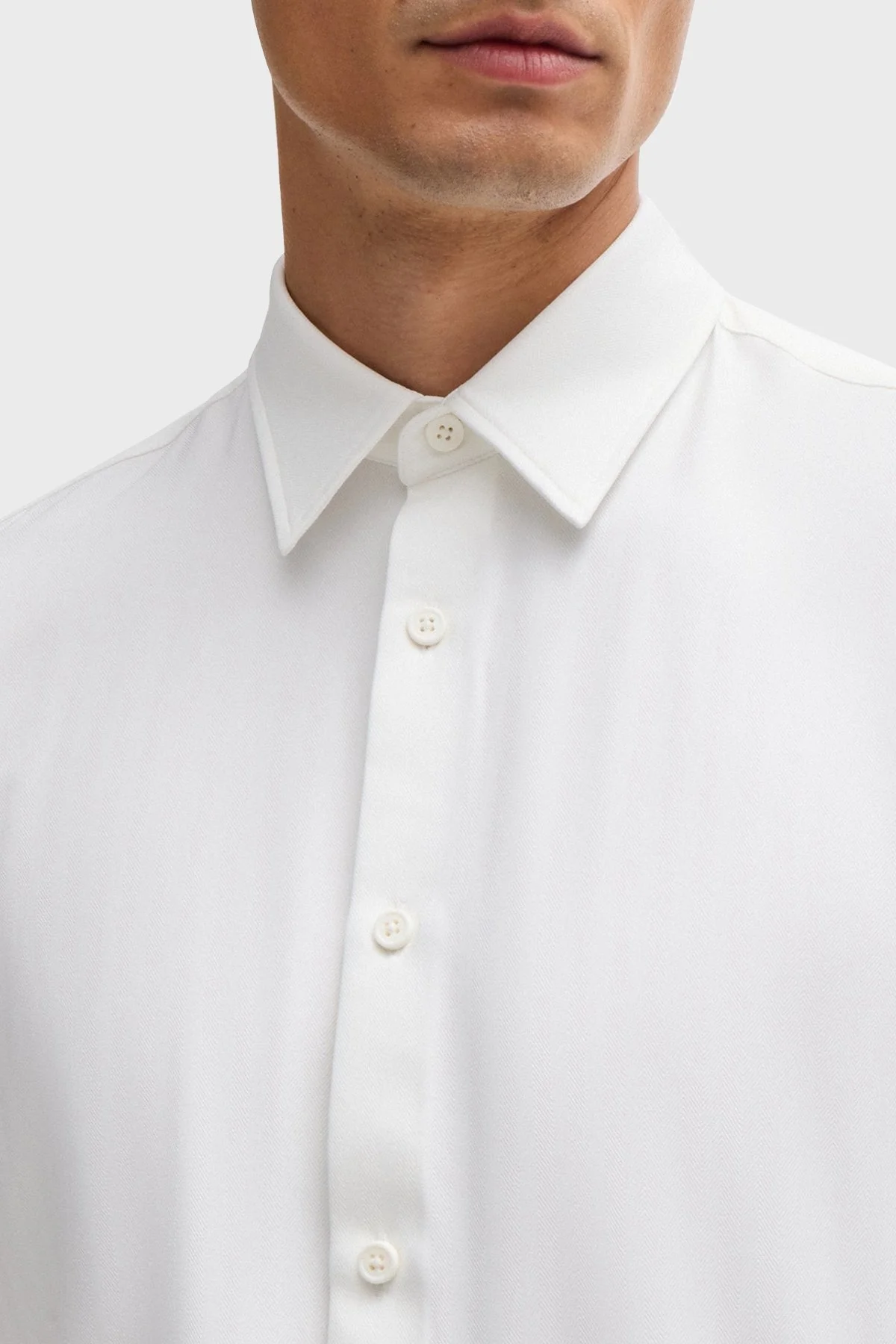 Boss Streç Slim Fit Erkek Gömlek 50520119 100 BEYAZ - 4