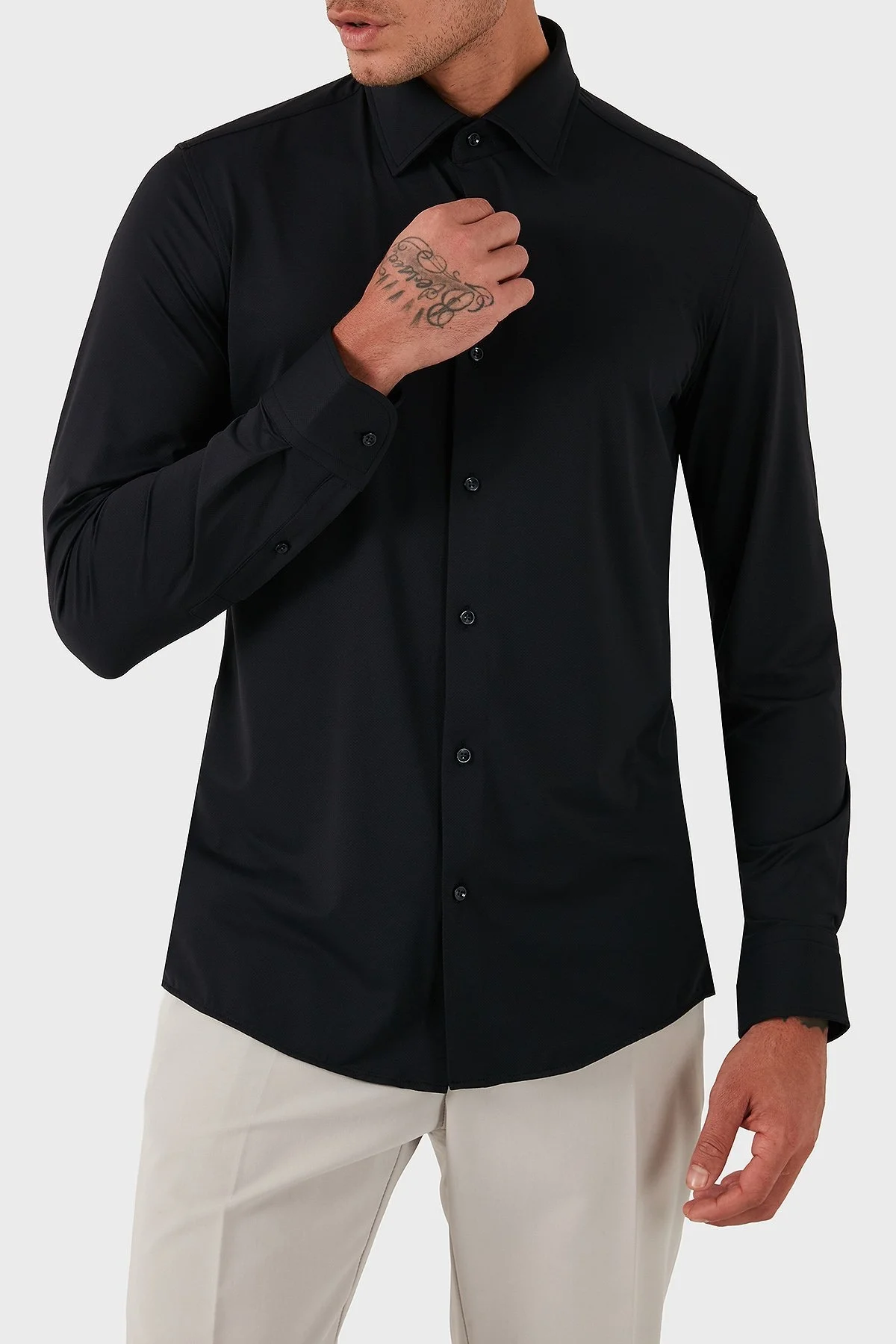 Boss Streç Slim Fit Kent Yaka Casual Erkek Gömlek 50490393 001 SİYAH - 3