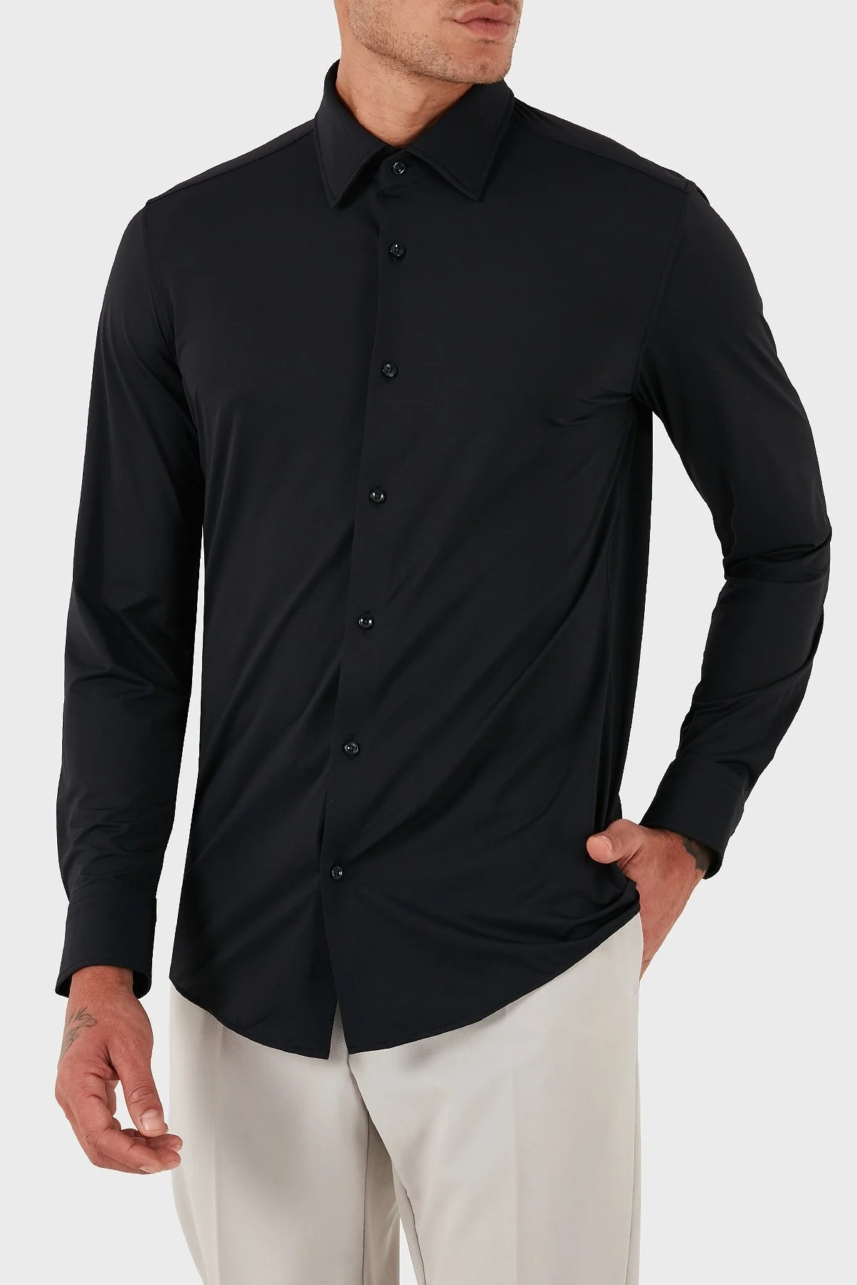 Boss Streç Slim Fit Kent Yaka Casual Erkek Gömlek 50490393 001 SİYAH - 4