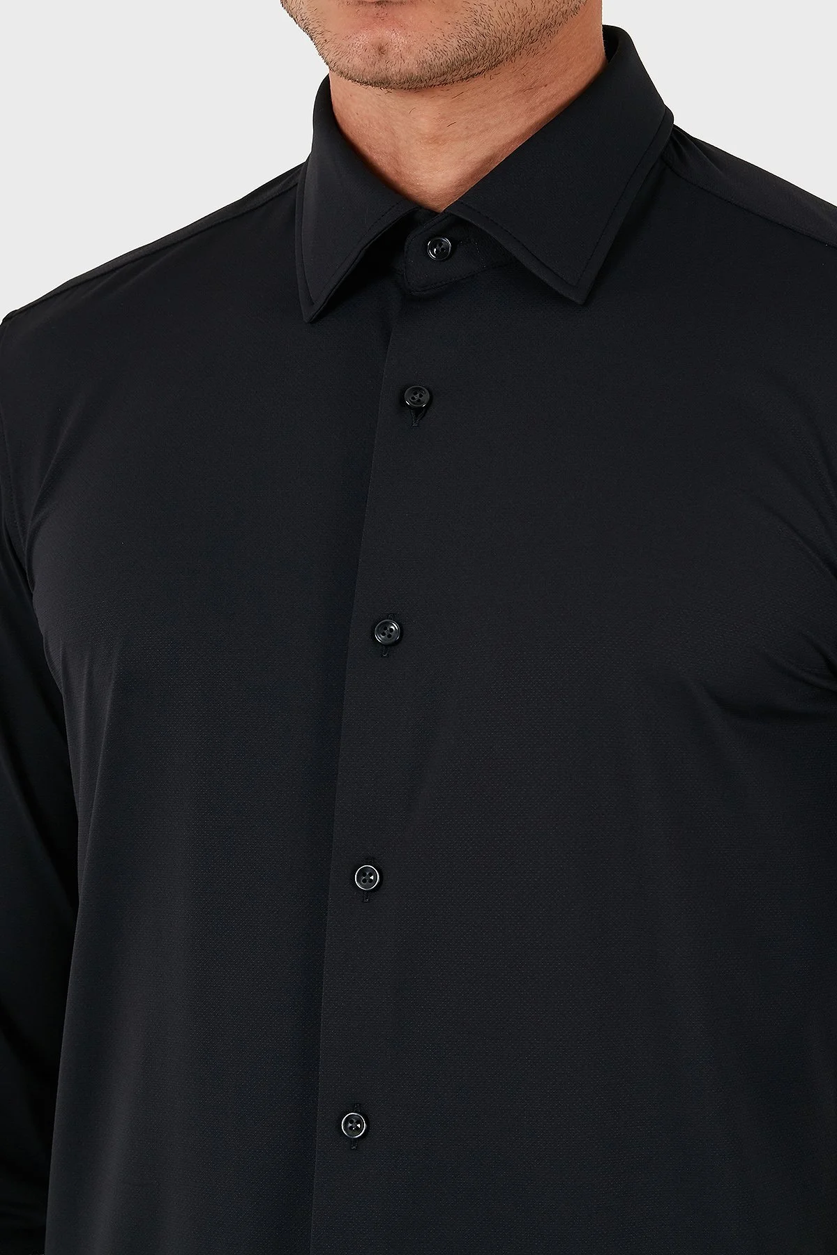 Boss Streç Slim Fit Kent Yaka Casual Erkek Gömlek 50490393 001 SİYAH - 5