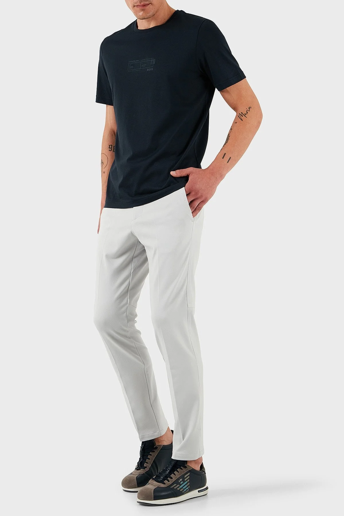 Boss Streç Slim Fit Normal Düz Paça Erkek Pantolon 50513436 054 GRİ - 3