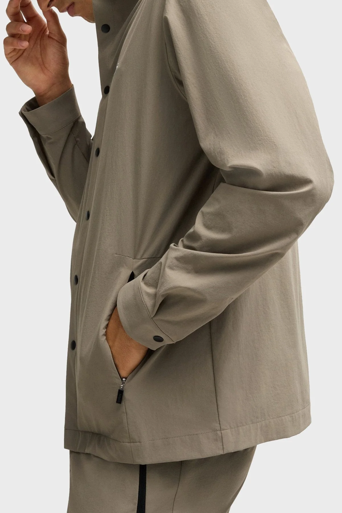 Boss Streç Su İtici Logolu Relaxed Fit Kent Yaka Erkek Gömlek 50533265 334 HAKİ - 5