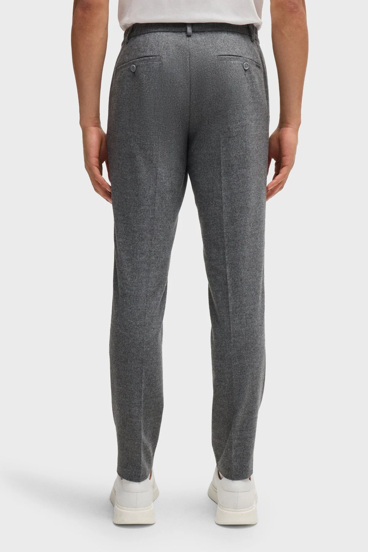 Boss Streç Yün Karışımlı Slim Fit Dar Paça Kumaş Erkek Pantolon 50530644 042 GRİ - 3