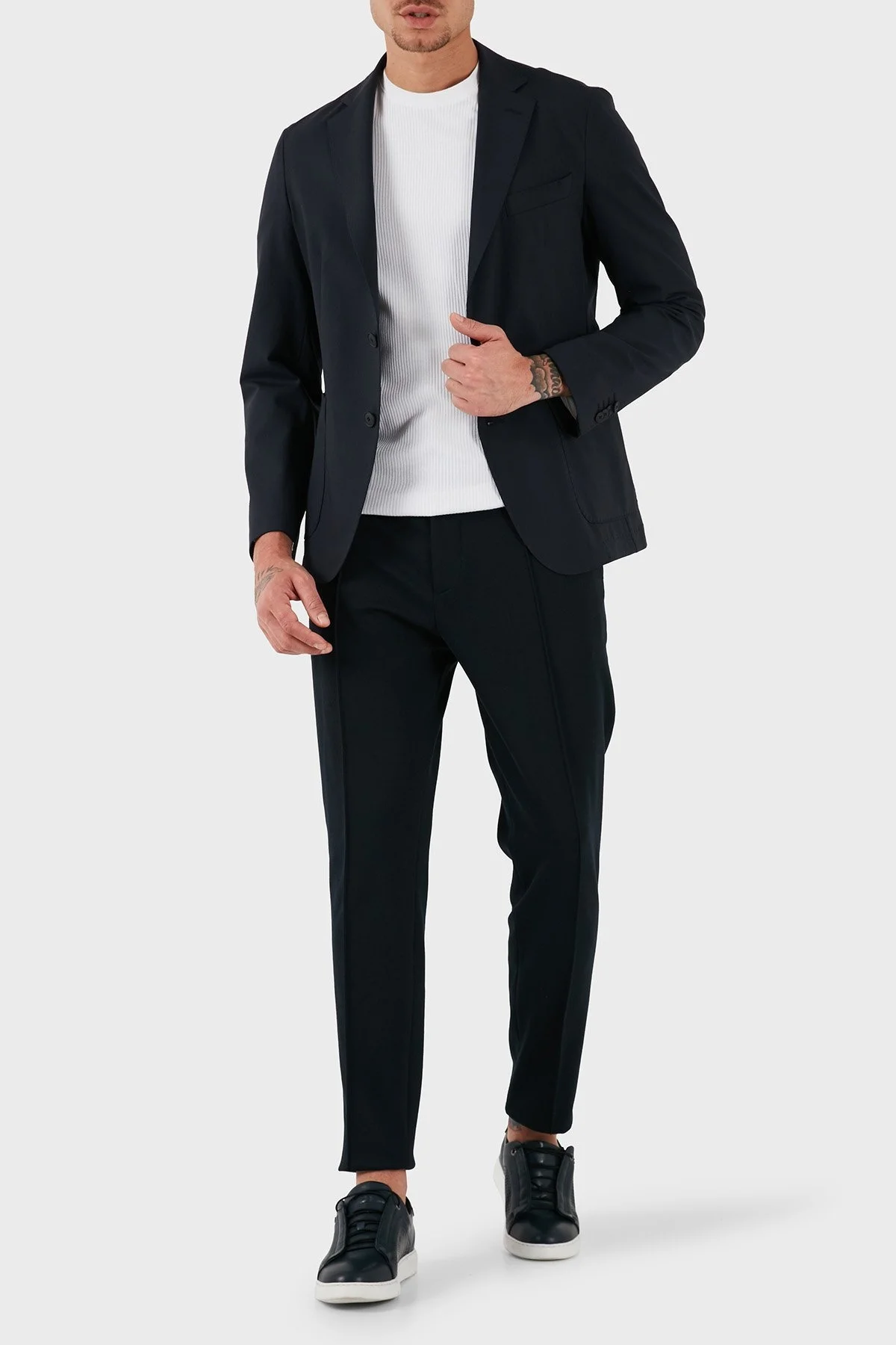 Boss Streç Yün Karışımlı Slim Fit Yırtmaçlı Apaş Yaka Nefes Alabilen Blazer Erkek Ceket 50535038 404 LACİVERT - 2