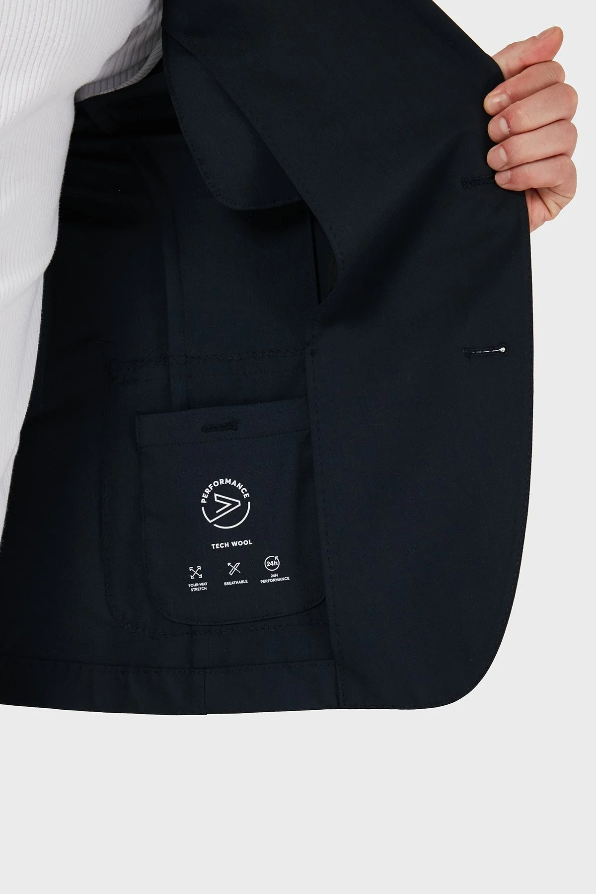 Boss Streç Yün Karışımlı Slim Fit Yırtmaçlı Apaş Yaka Nefes Alabilen Blazer Erkek Ceket 50535038 404 LACİVERT - 5