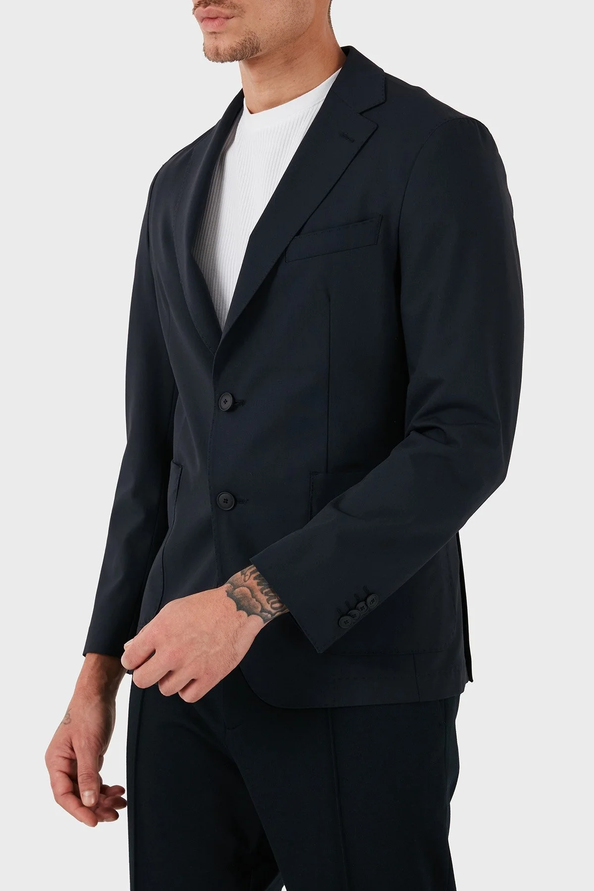 Boss Streç Yün Karışımlı Slim Fit Yırtmaçlı Apaş Yaka Nefes Alabilen Blazer Erkek Ceket 50535038 404 LACİVERT - 6