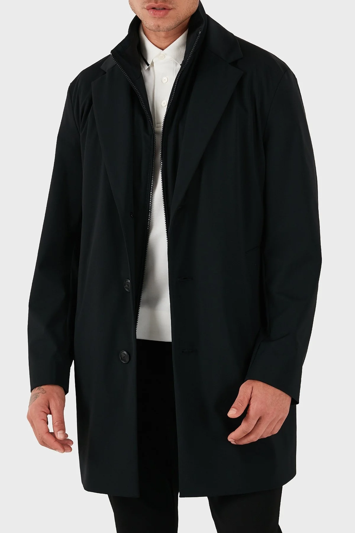 Boss Su Geçirmez Çift Kullanımlı Regular Fit Erkek Trençkot 50545897 001 SİYAH - 1