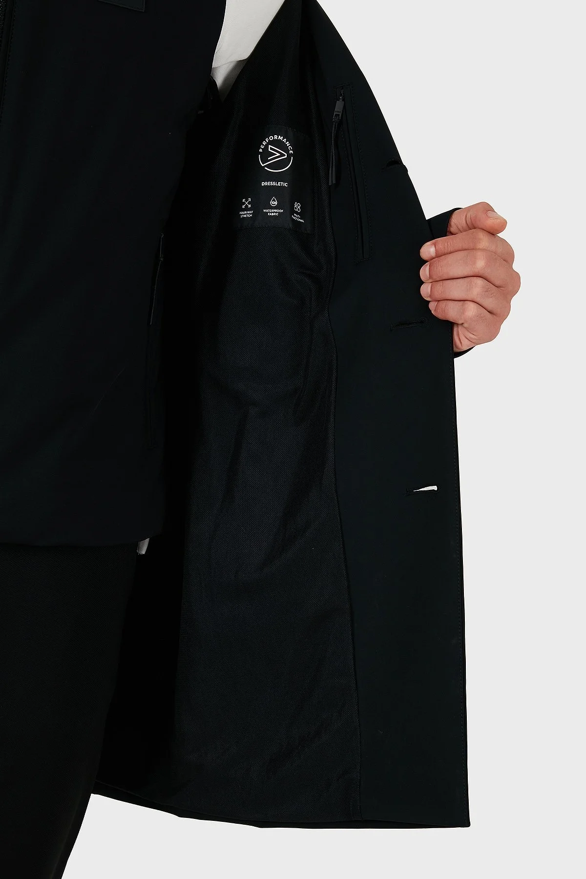 Boss Su Geçirmez Çift Kullanımlı Regular Fit Erkek Trençkot 50545897 001 SİYAH - 6